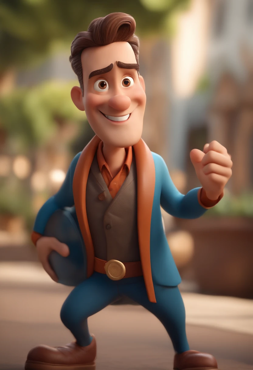 Cartoon character of a male doctor, cabelo raspado, sorrindo, um personagem animado, Caractere estilizado, animation style rendering, 3D estilizado, Arnold Maya render, 3 d render stylized, toon render keyshot, Personagem 3D, Personagem 3D, 3d rendering stylized, 3 d character render, personagem de desenho animado, Personagem de close up, Pose de personagem, (Estilo Pixar) (master part:1.2) (Bokeh) (melhor qualidade) (pele detalhada) (textura detalhada) (8k) (argila) (Cinematic lighting) (foco nítido,Senta e vaza a parte superior do corpo