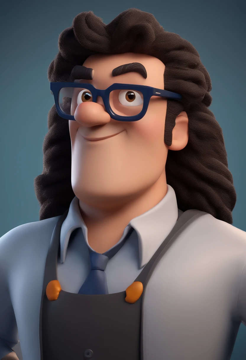 Cartoon character of a man with black glasses and a blue shirt, animation character, Caractere estilizado, animation style rendering, 3D estilizado, Arnold Maya render, 3 d render stylized, toon render keyshot, Personagem 3D, Personagem 3D, 3d rendering stylized, 3 d character render, personagem de desenho animado, Personagem de close up, Pose de personagem, (Estilo Pixar) (master part:1.2) (Bokeh) (best quality) (pele detalhada) (textura detalhada) (8k) (argila) (Cinematic lighting) (foco nítido