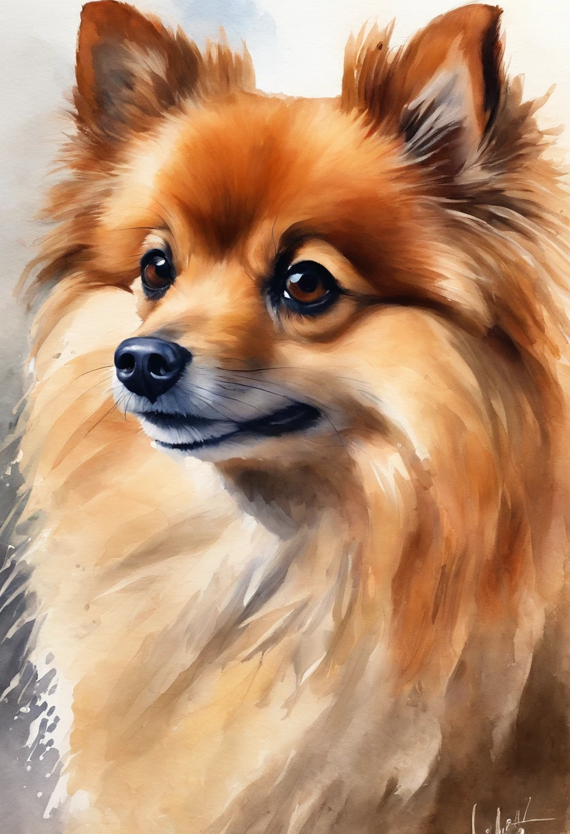 1spitz alemao anao, lulu da pomerania filhote ultra realista estilo pixar disney 3d qualidade 8k
