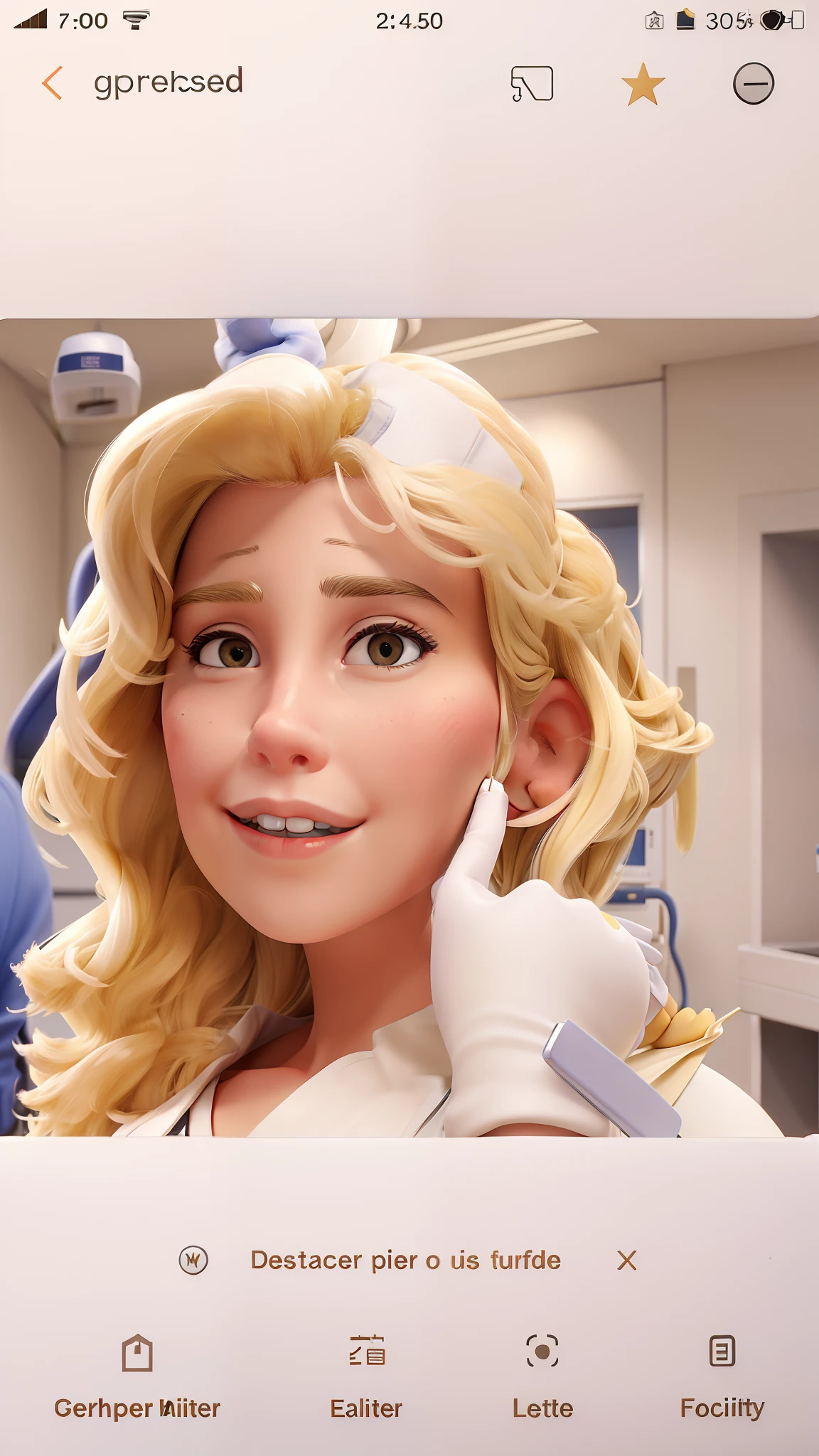 masterpiece, best quality, blonde Female nurse with a surgical mask putting on gloves at hospital, white nurse outfit