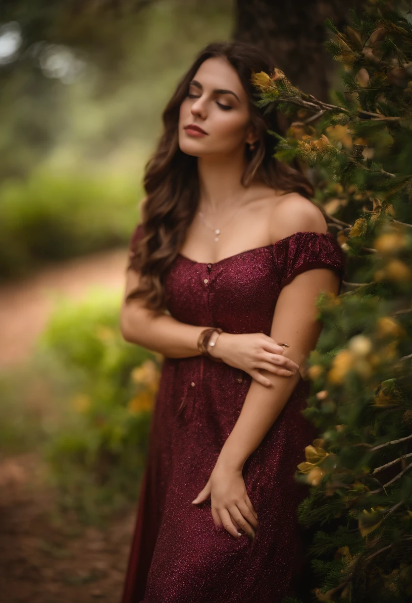 Mastone, preto_Hair, Blurry, Blurry_Background Story, Blurry_primeiro plano, Bokeh, seios, marrom_olho, button_Gap, buds, Natal_tree, clivagem, Colarinho_camisa, Cosplay_fotografia, prOfundidade_Of_campo, grande_seios, lips,