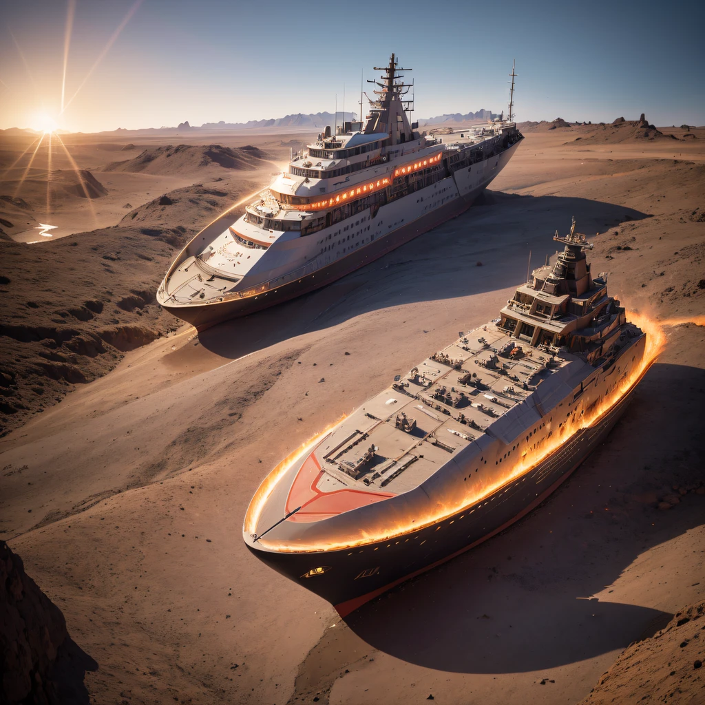 The Great Rift Valley region of the Mo River alluvial plain of Mars,Rock Sugar Onyx Nuclear Power Command Gunship Platinum Cruiser Taxue Red Marble Glow Gunboat Space Station 1:3 Models,mid day,Cyberpunk art of a,Rembrandt light,Detail portrayal,macro shot,surface reflection,high definition detail,Dingdall effect,Light and shadow intensification,The light shines,particle fx,3D modeling,Surface reflected light,detail-rich,Onyx crewneck gunboat
