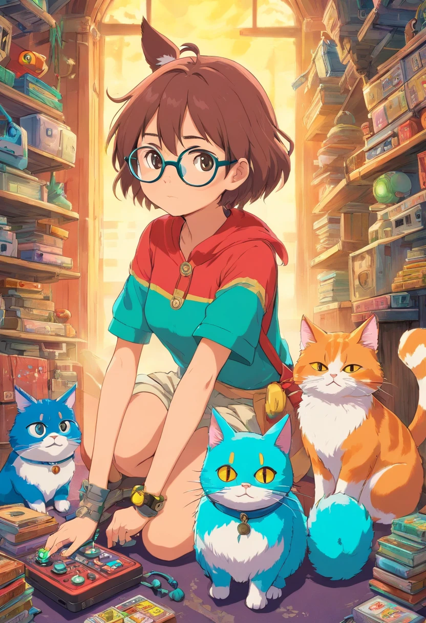 Um gato gamer de oculos