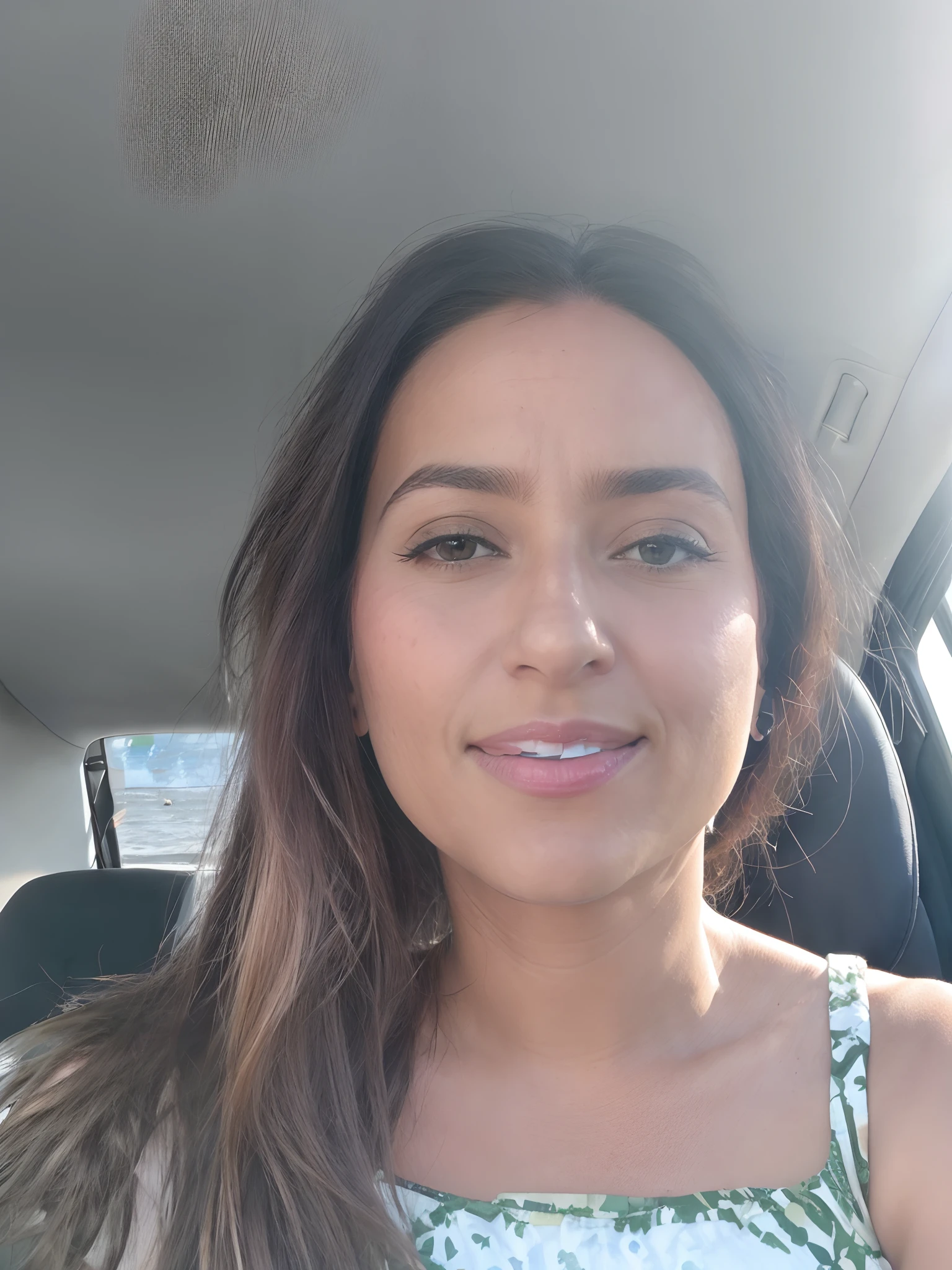 there is a woman sitting in the back seat of a car, Directed by: Nandor Soldier, Malika Favre, 3 0 anos de idade mulher, Mulher de 30 anos, 38 anos, fernanda suarez, 3 6 anos, (38 anos), 3 2 anos, imagem de perfil, inspirado em Maria Helena Vieira da Silva