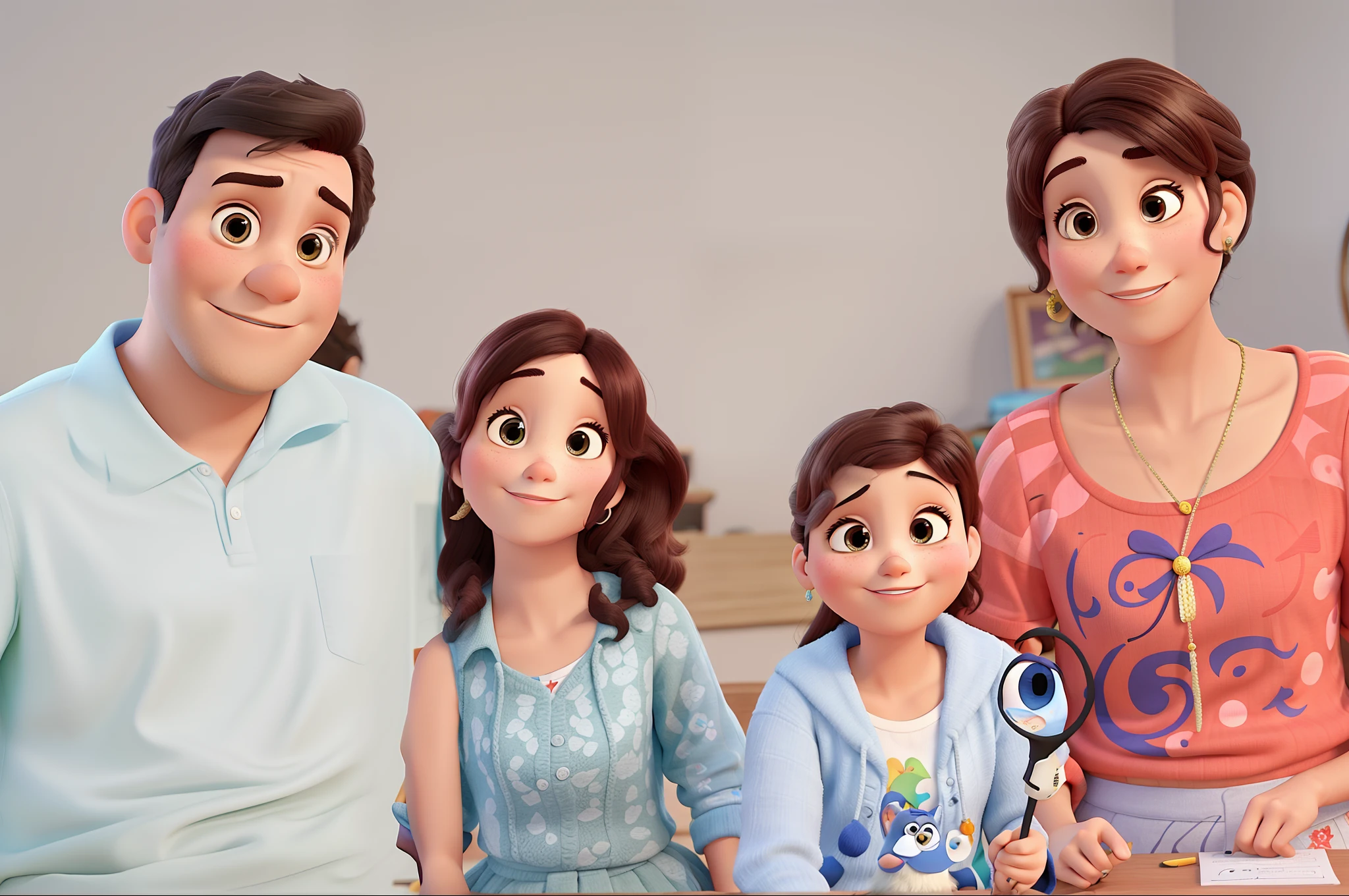Familia estilo pixar, melhor qualidade superior qualidade