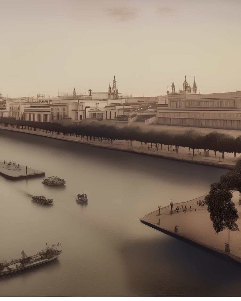 Sevilla, puente Triana, finales del siglo XIX