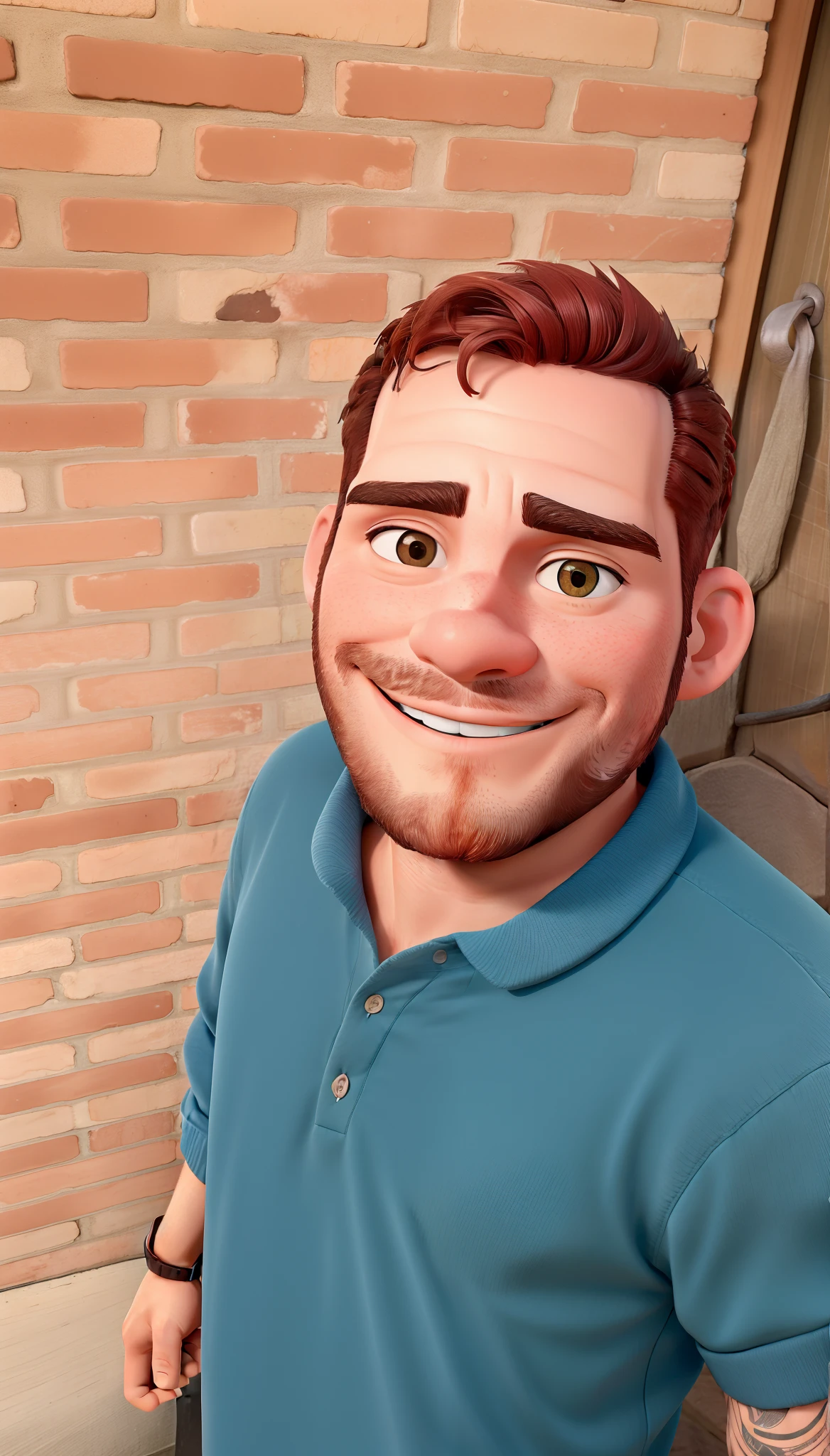 Um homem moreno, barba rala, sorridente, alta qualidade, melhor qualidade