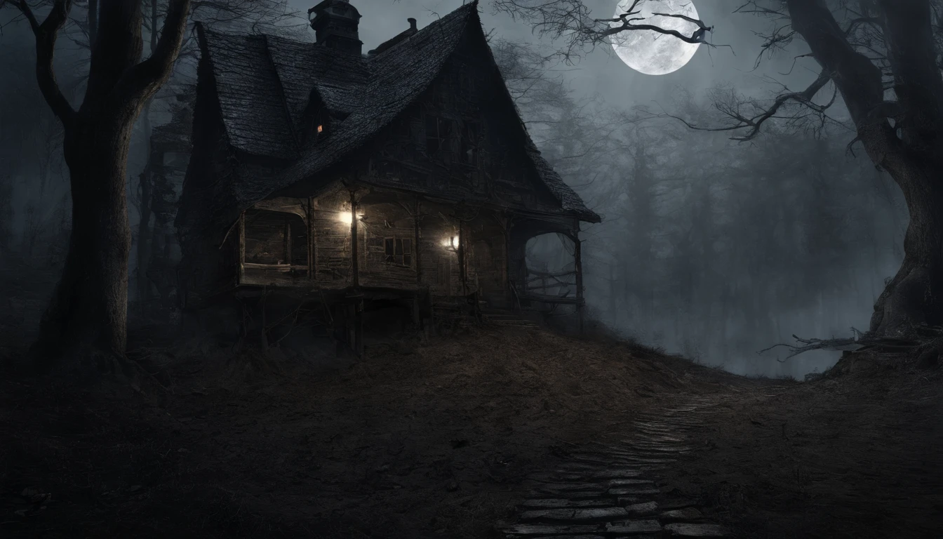 quaint and lowkey forest village hideaway, mysterious, tucked away deep in the woods, tucked away high in the mountains, tucked away the magic of the oak, tucked away the magic of the moon