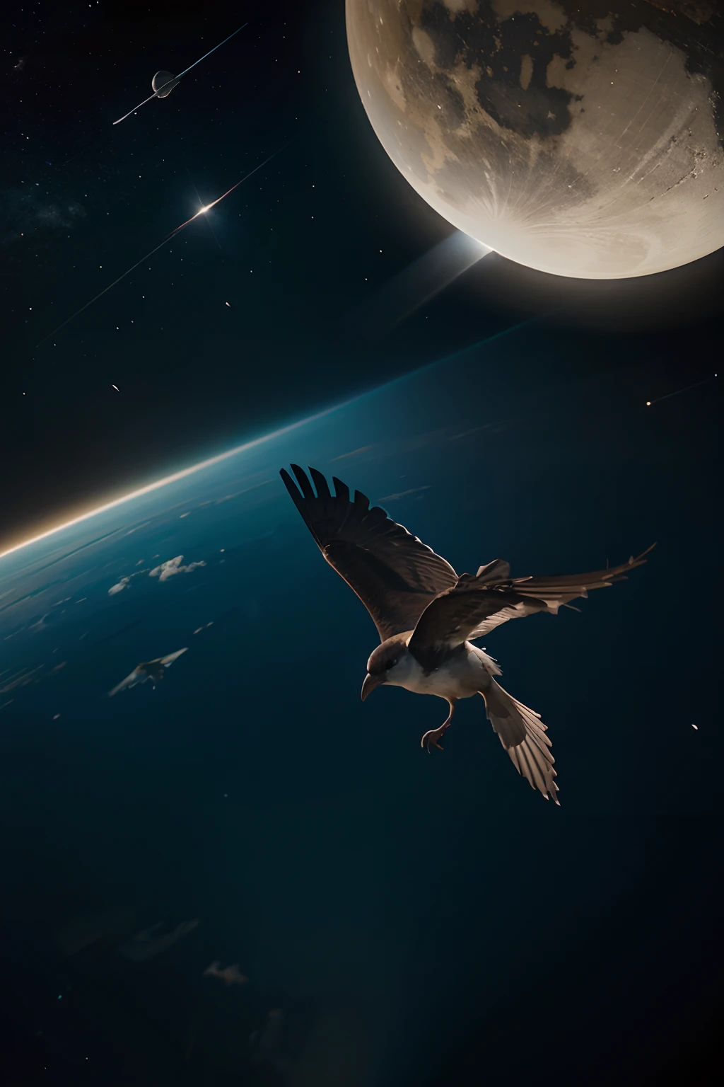 bird flying in the space
