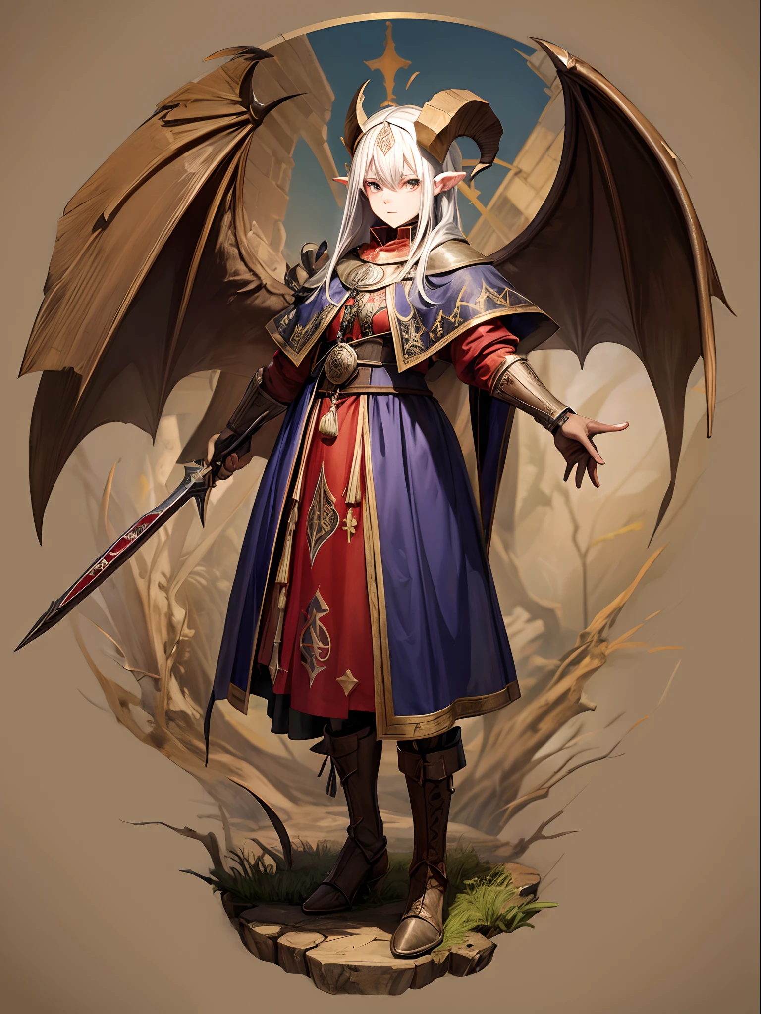 satanic templar goat medieval rustic, grotesc full body, drawing from a medieval book, colorful