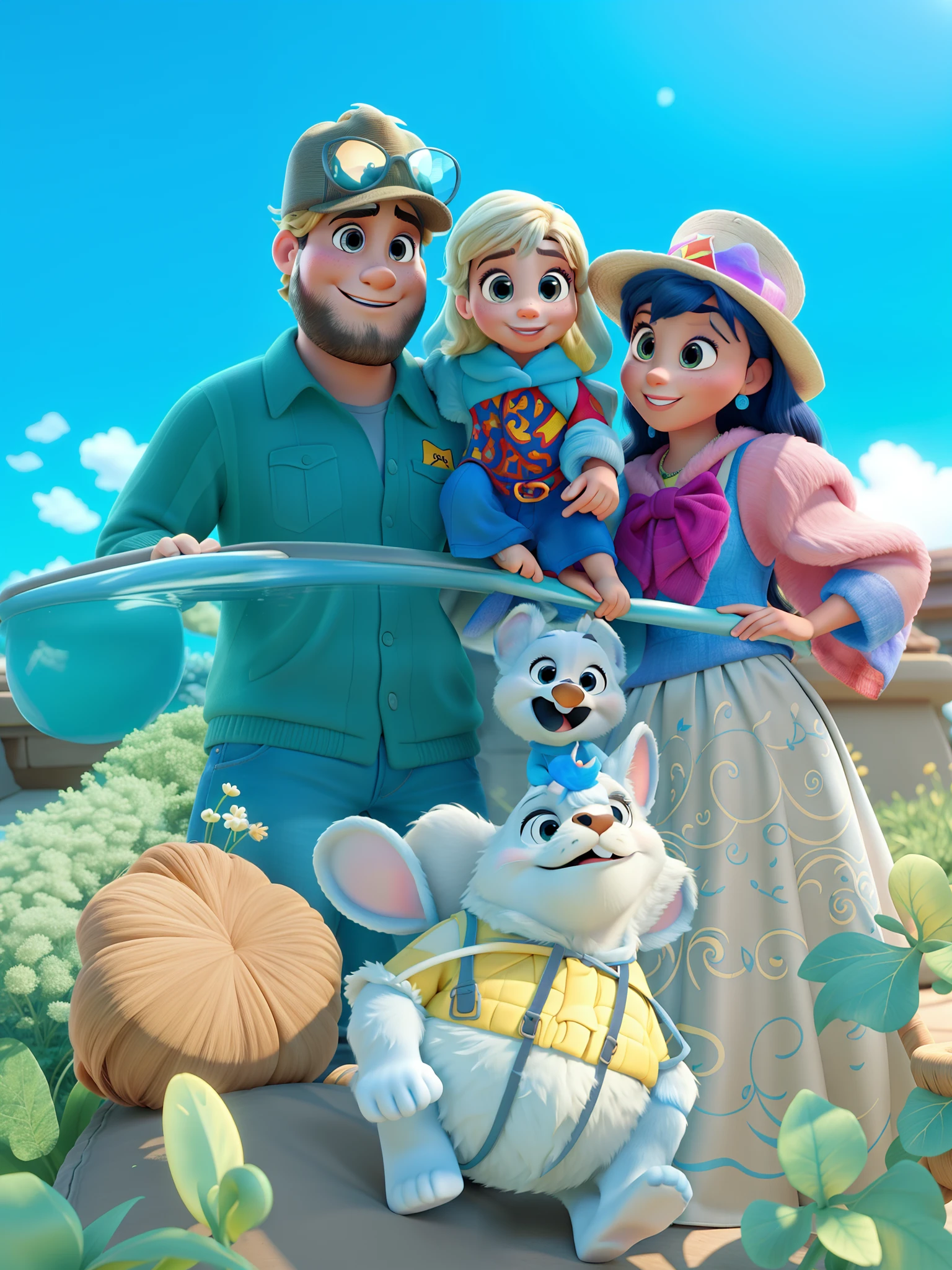 A Disney Pixar-style family, alta qualidade, melhor qualidade
