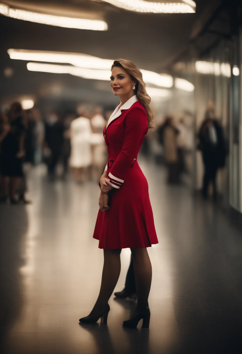 best quality,(Foto RAW:1.2),(master part:1.4),(fotorrealista:1.4),(Altas:1.4), 1girl, profundidade de campo, Flight attendant, intrinsecamente detalhado,8k, extremamente detalhado, perfect lighting, epic background