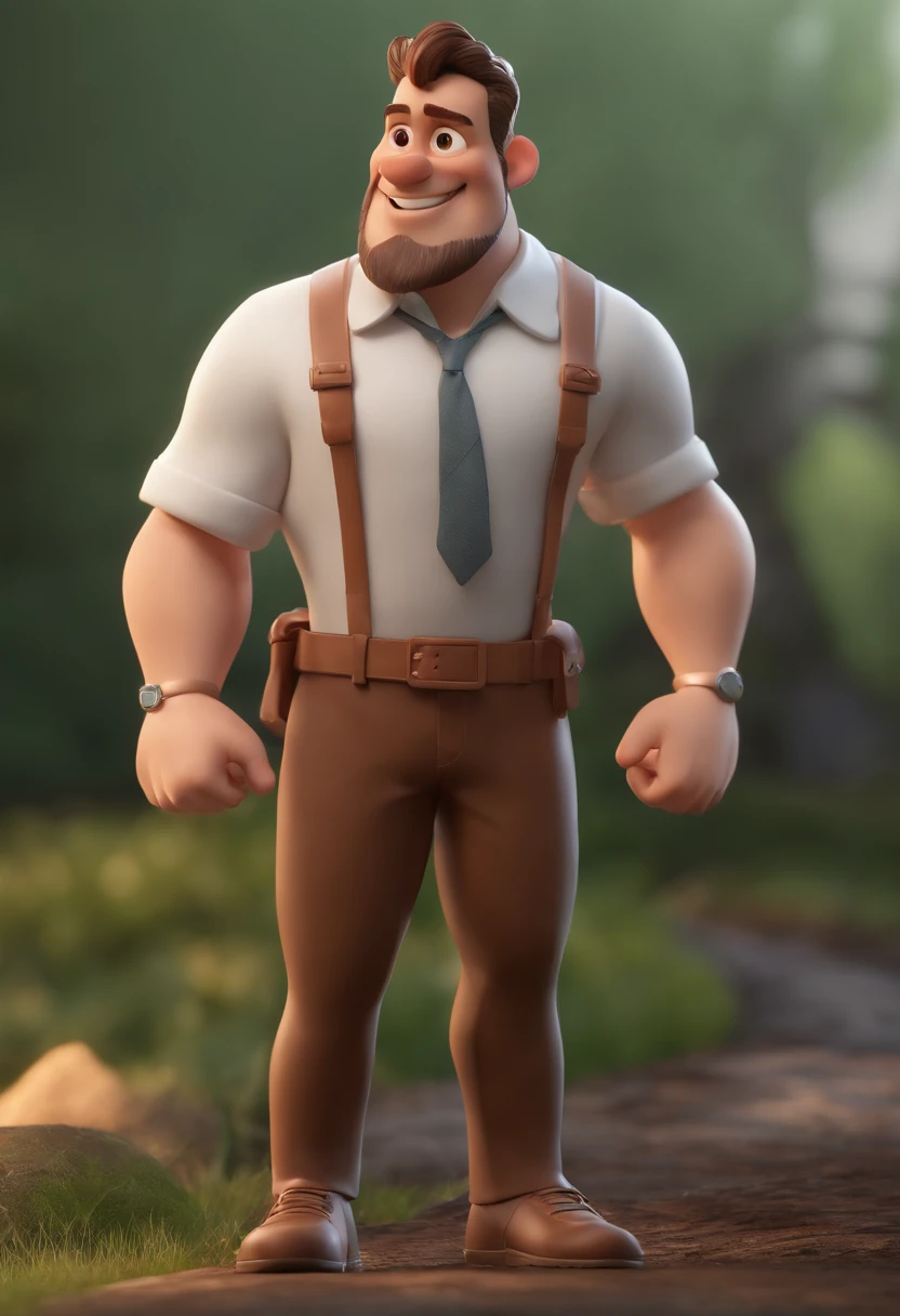 personagem dos desenhos animados de um homem com cabelo cacheado curto, barba, gordo, animation character, Caractere estilizado, animation style rendering, 3D estilizado, Arnold Maya render, 3 d render stylized, toon render keyshot, Personagem 3D, Personagem 3D, 3d rendering stylized, 3 d character render, personagem de desenho animado, Personagem de close up, Pose de personagem, (Estilo Pixar) (master part:1.2) (Bokeh) (best quality) (pele detalhada) (textura detalhada) (8k) (argila) (Cinematic lighting) (foco nítido