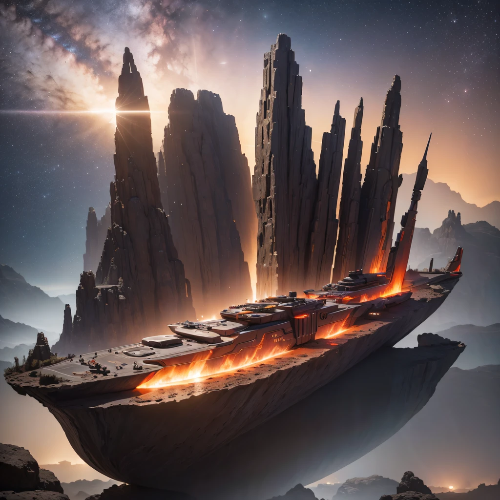 The Great Rift Valley region of the Mo River alluvial plain of Mars,Rock Sugar Onyx Nuclear Power Command Gunship Platinum Cruiser Taxue Red Marble Glow Gunboat Space Station 1:3 Models,mid day,Cyberpunk art of a,Rembrandt light,Detail portrayal,macro shot,surface reflection,high definition detail,Dingdall effect,Light and shadow intensification,The light shines,particle fx,3D modeling,Surface reflected light,detail-rich,Onyx crewneck gunboat