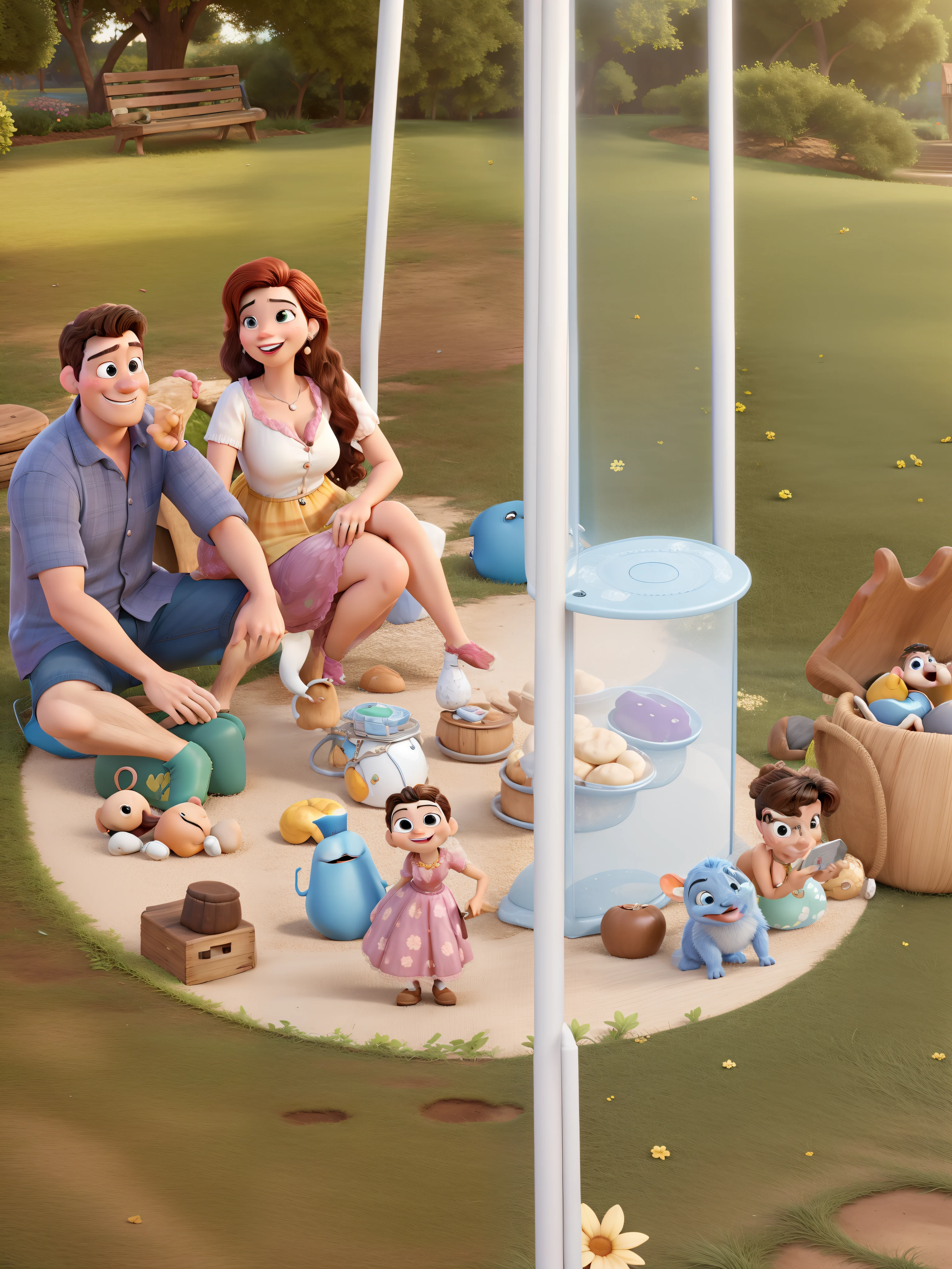 Casal estilo imagem pixar disney, romance
