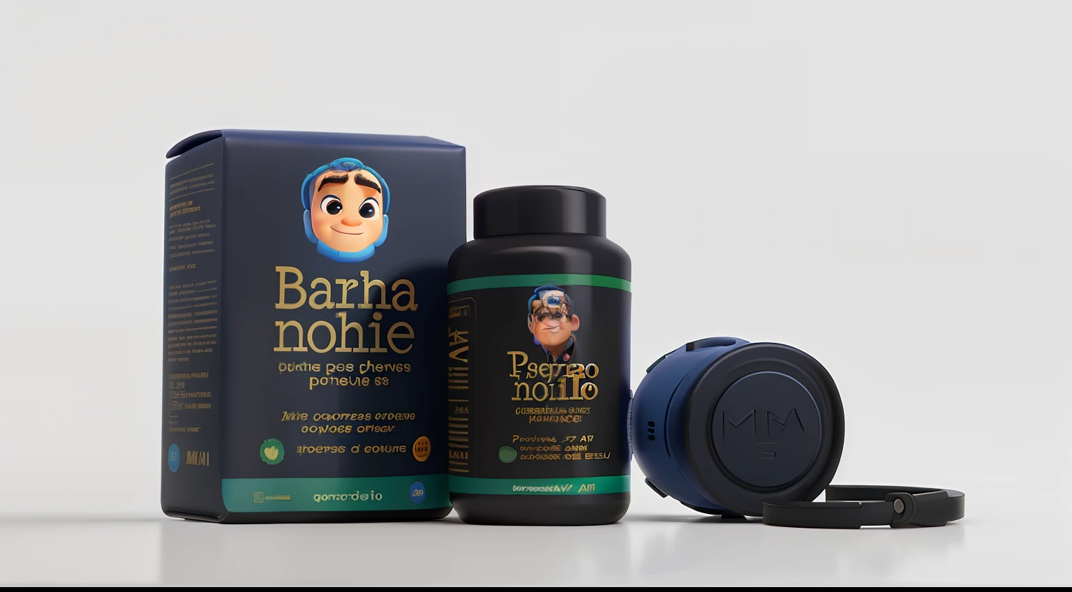 um produto comercial estilo pixar em alta qualidade, melhor qualidade, com o fundo de uma barbearia