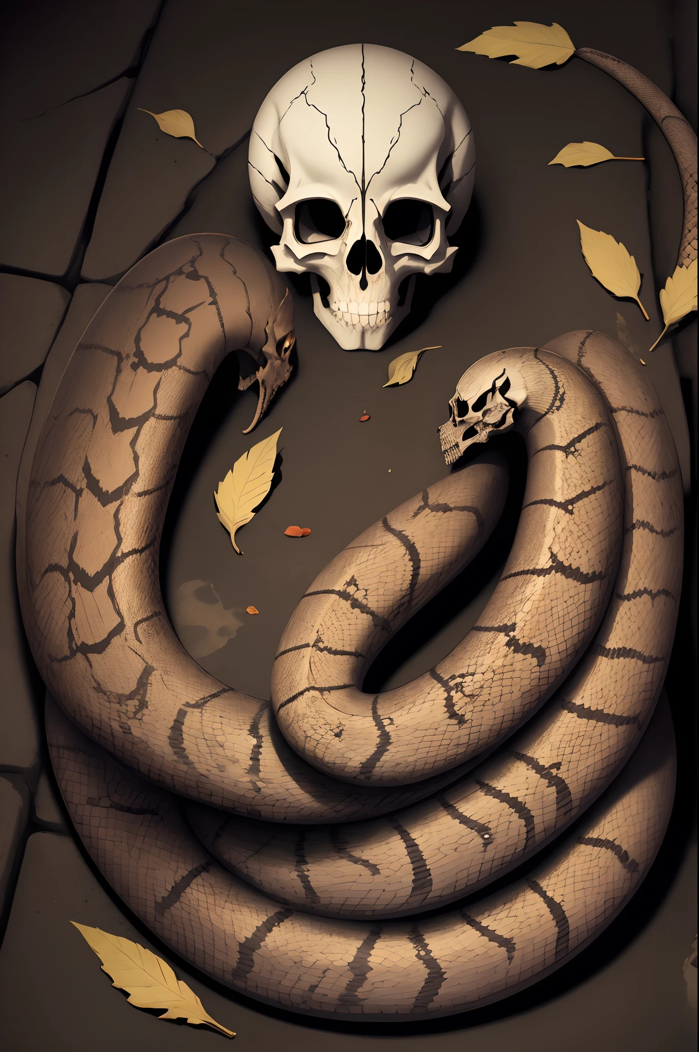 heart　serpent　skeleton
