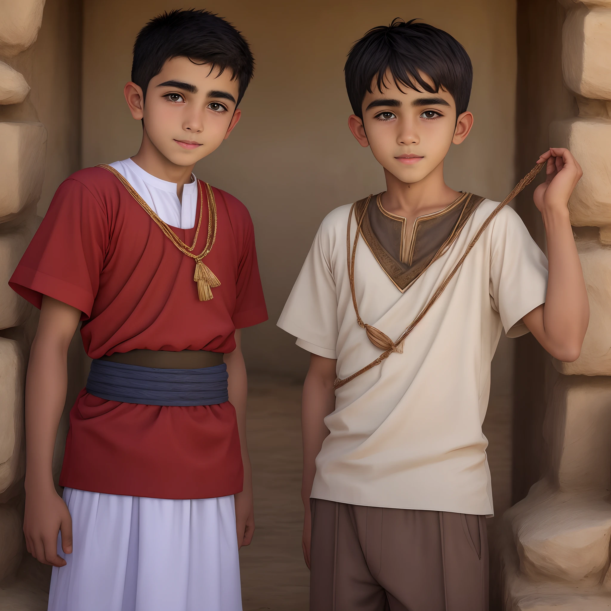 Buzzcut Young boy with greek clothes