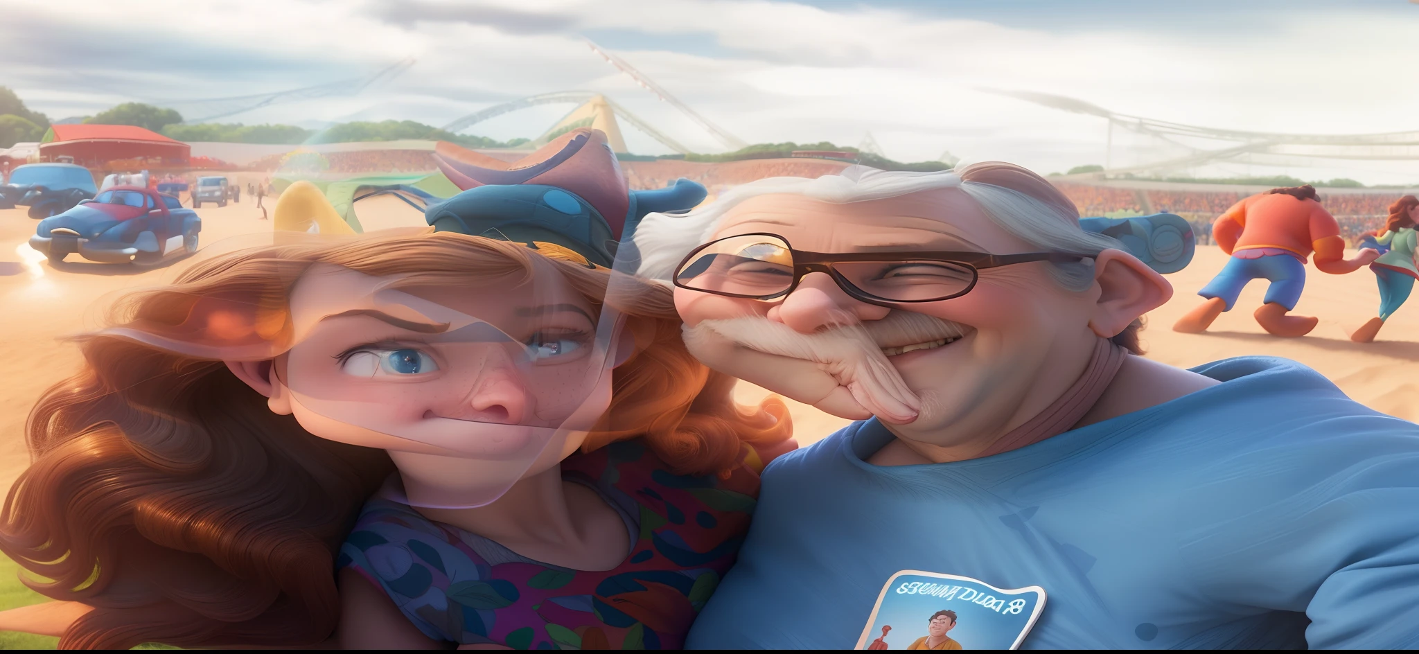Man and woman pose for photo in front of crowd, pixar retrato 8 k foto, Ainda de um filme da Pixar, retrato pixar, pixar filme ainda, Pixar Coronavirus Movie, pixar ainda, Ainda da Pixar Movie, Ainda do filme da Pixar, quadro do filme pixar, Disney Pixar filme ainda, Ainda de um filme da Pixar de 2015