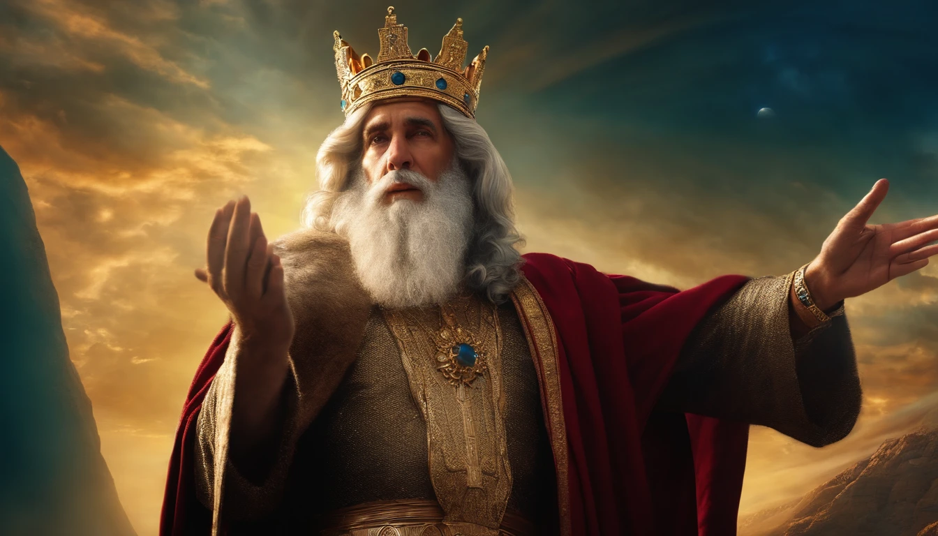 Image of King Solomon Ja Old looking up at the sky as if speaking to God