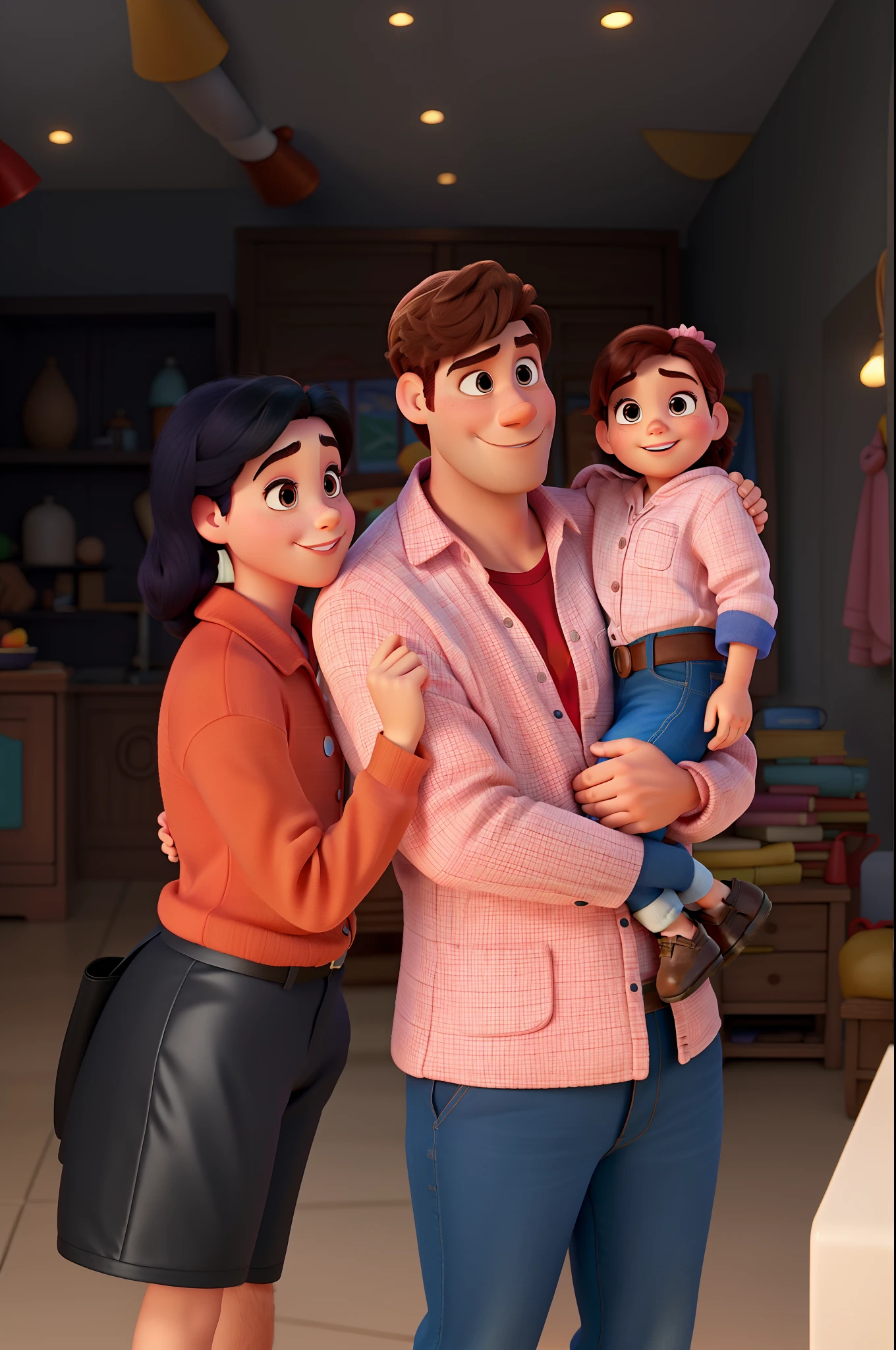 Um homem, A Woman and a Disney Pixar Style, alta qualidade, melhor qualidade