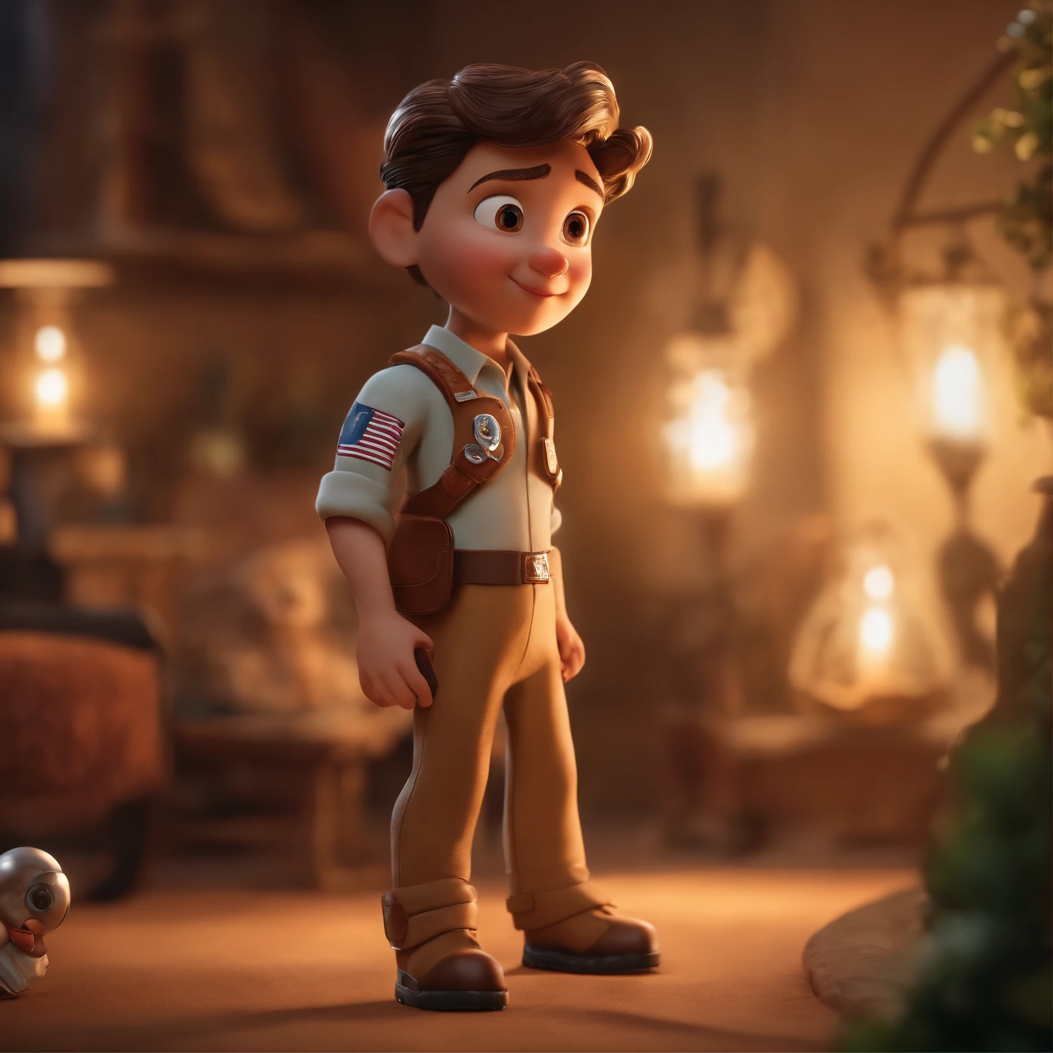 Child astronaut (best quality, 4k, 8k, Altas, master part:1.2), ultra-detalhado, (Realistic, fotorrealista, photo-realistic:1.37) cena com o estilo de arte da Pixar. The artwork should showcase a unique and mesmerizing visual experience.

No centro do quadro, There's a beautifully crafted character with exquisitely detailed skin texture, displaying a wide range of emotions on your face. The character's eyes are captivating and full of life, with long, distinctive lashes that further enhance your expressiveness. Her lips are defined and artistically crafted, adicionando ao charme geral.

The scene is created with the claymation medium, showcasing the artistry and attention to detail in character design. The visual quality of the work is of utmost importance, with an emphasis on high resolution (8k) e clareza excepcional. The scene should look like a masterpiece (obra-prima:1.2), with impeccable craftsmanship and attention to detail.

The lighting in the scene is reminiscent of cinematic lighting techniques, Casting soft, dramatic shadows that enhance the depth and realism of the artwork. O holofote ilumina suavemente o personagem, criando um contraste impressionante entre luz e sombra.

O fundo apresenta um efeito bokeh hipnotizante, com cores vibrantes que se misturam perfeitamente para criar uma atmosfera de sonho. The overall color palette should be vivid and charming, enhancing the magical ambience of the artwork.

The focus of the work is smooth and precise, Ensure that every detail is crisp and well-defined. The scene should exude an ultra-fine painting quality that shows the effort that went into creating such an inspiring piece.

This prompt aims to generate realistic and visually stunning art that captures the essence of Pixar's art style, maintaining the highest quality and attention to detail.