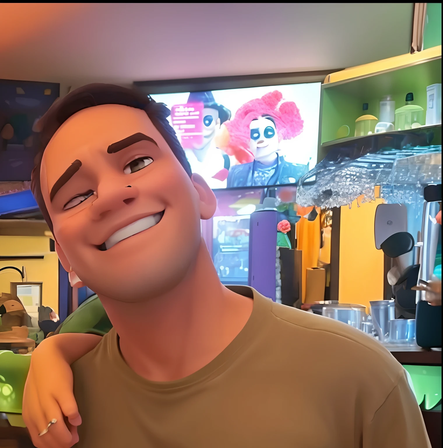 Um homem estilo disney pixar, alta qualidade, melhor qualidade