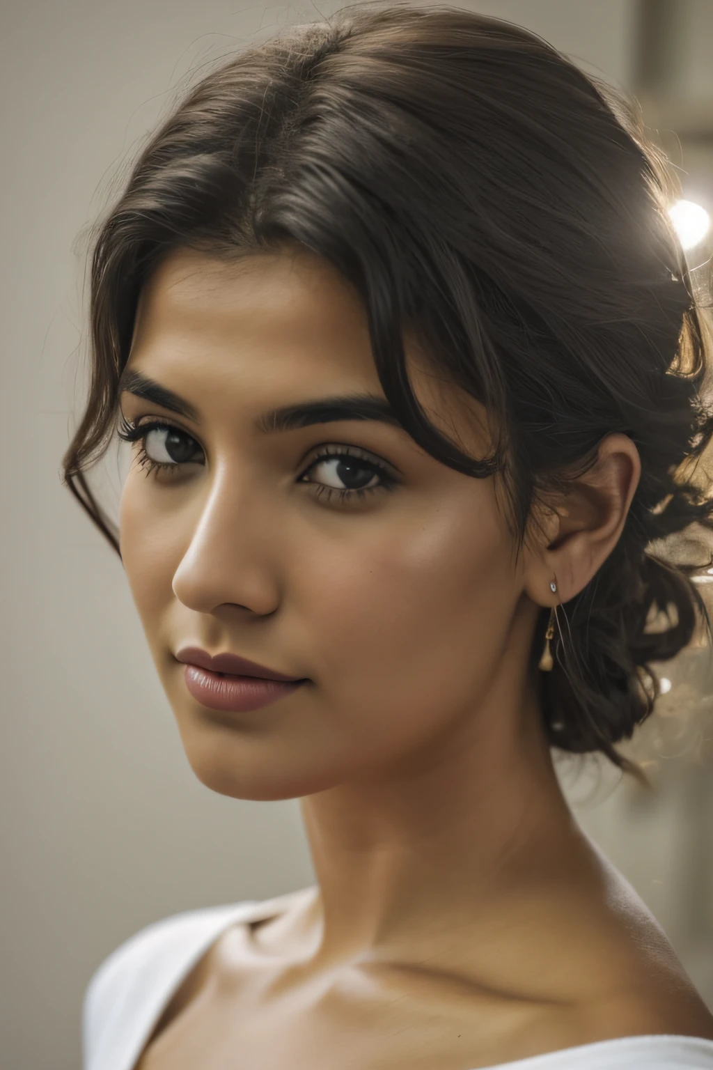 1girl em, idade19, sozinho, cabelos longos, Seios colossais, Olhando para o Viewer, cabelos loiros, bareshoulders, joias, corpo inteiro, (papel de parede 8k extremamente detalhado), soft lighting, alta qualidade, filmic grain, Fujifilm XT3 sharp focus, f 5.6, High detail, foco nítido,(luz natural), (Closeup:1.2), (sedutor), fora dos ombros T-shirt, Realistic, Um sexy