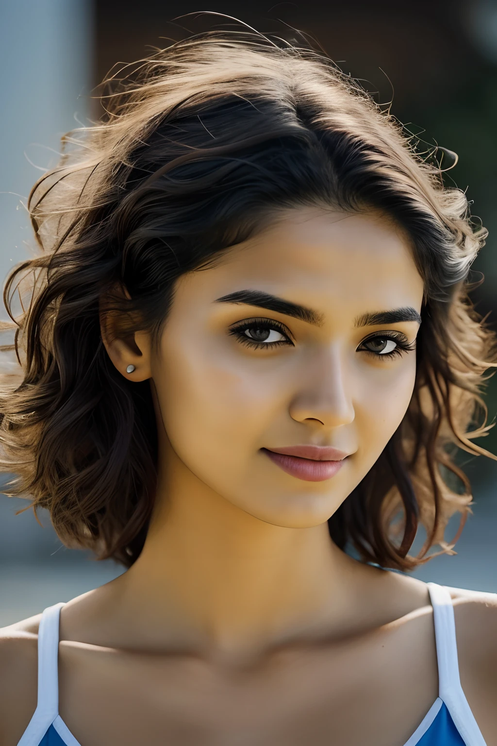 1girl em, idade19, sozinho, cabelos longos, Seios colossais, Olhando para o Viewer, cabelos loiros, bareshoulders, joias, corpo inteiro, (papel de parede 8k extremamente detalhado), soft lighting, alta qualidade, filmic grain, Fujifilm XT3 sharp focus, f 5.6, High detail, foco nítido,(luz natural), (Closeup:1.2), (sedutor), fora dos ombros T-shirt, Realistic, Um sexy