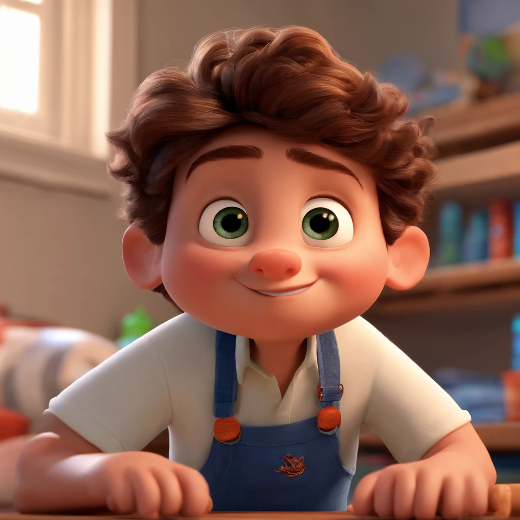 fundo branco, pixar desenhos animados 3D,Menino com um cabelo branco com camisa de time branca , ::estilo pixar cartoon