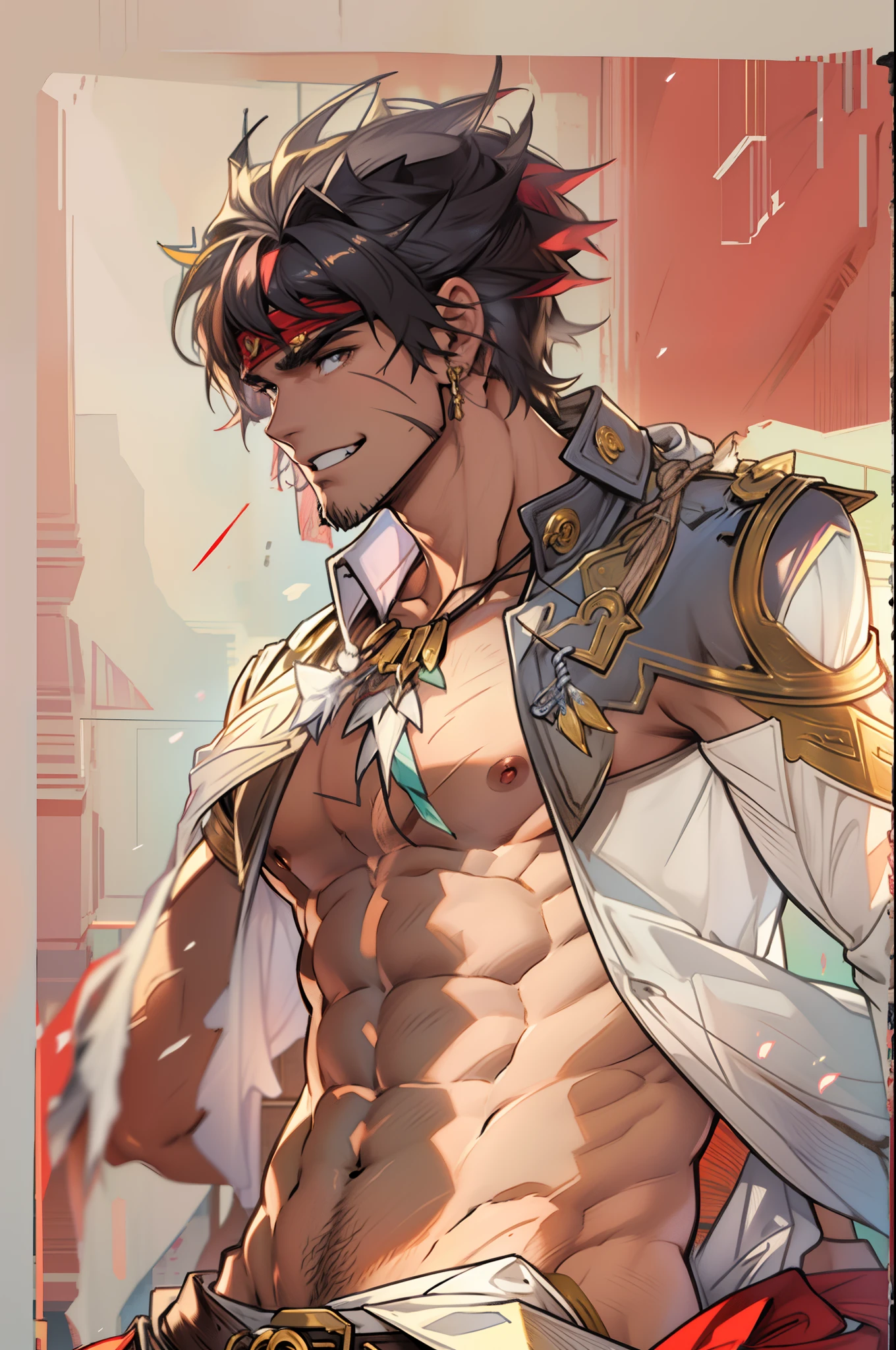 A mais alta qualidade de imagem,Pessoas do sexo masculino,Child,1 menino,jovem e bonito,Shoun,cabelos brancos,Cabelo liso curto,Pele escura,Anime peito grande,anime wallpaper,sozinho,Foco Masculino,cuecas,Dilation of the pectoral muscles,capa vermelha,Virilha saliente,Fundo Urbano,Espalhe as pernas,sexy,(master part, best quality),meias brancas longas,Botas Red Martin,no shirt