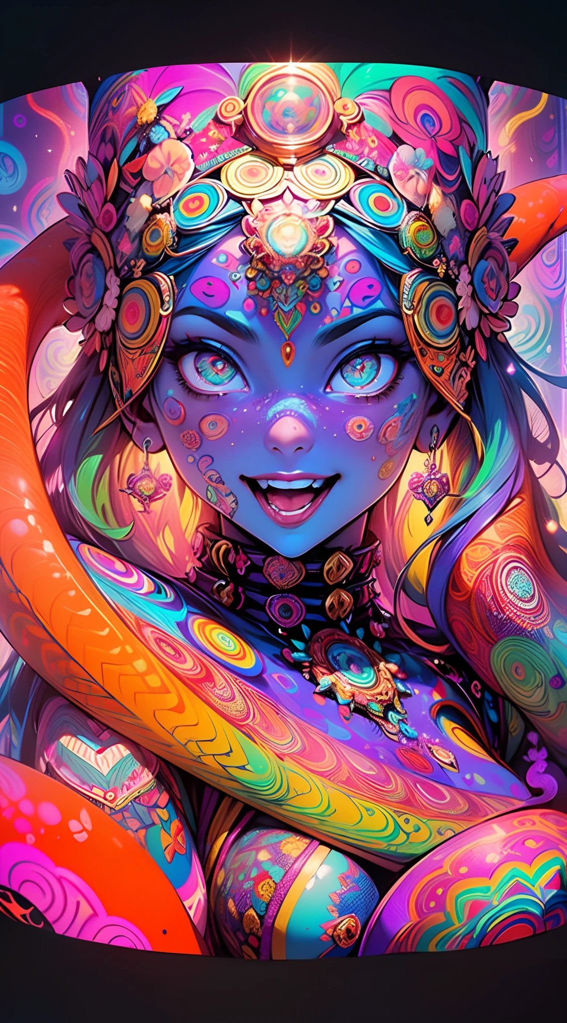 Biopunk psychedelic sex, erotic surrealism, nsfw, lsd trip, trippy sex, acid trip, colorful, (multiple women, busty women:1.3),
