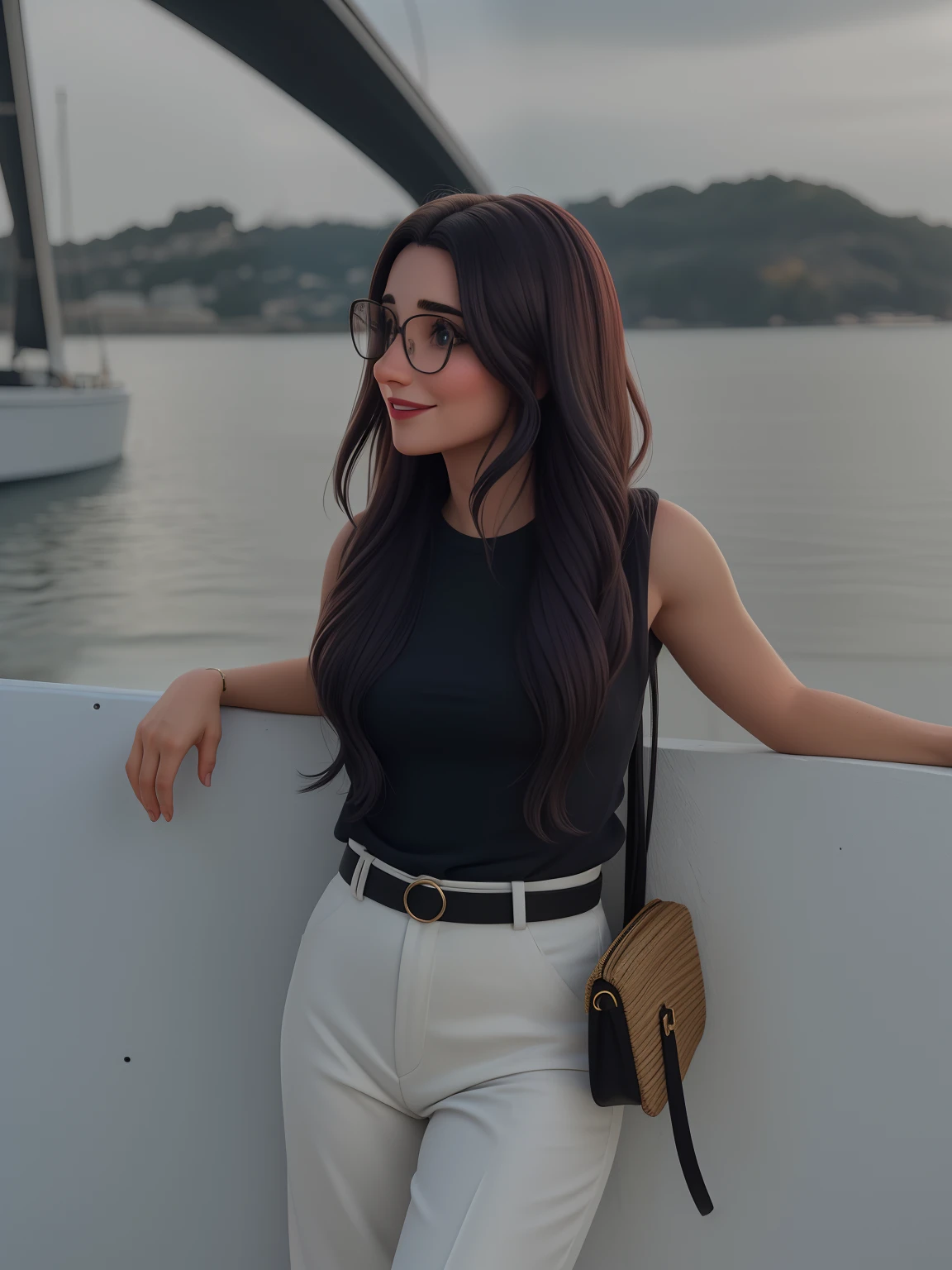 Uma mulher de 30 anos, com cabelos castanhos curtos, Rosto redondo, rosto redondo com sorriso encantador, e olhos castanhos