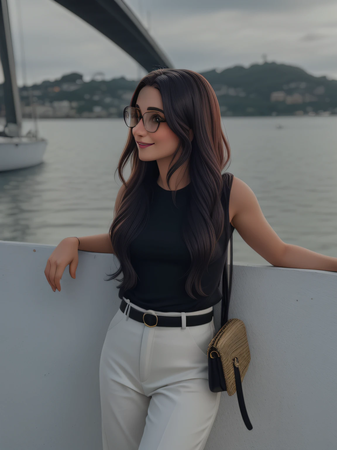 Uma mulher de 30 anos, com cabelos castanhos curtos, Rosto redondo, rosto redondo com sorriso encantador, e olhos castanhos