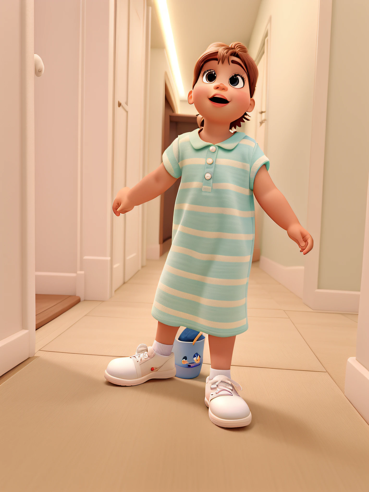 a cute 18-month-old Disney Pixar style, alta qualidade, melhor qualidade