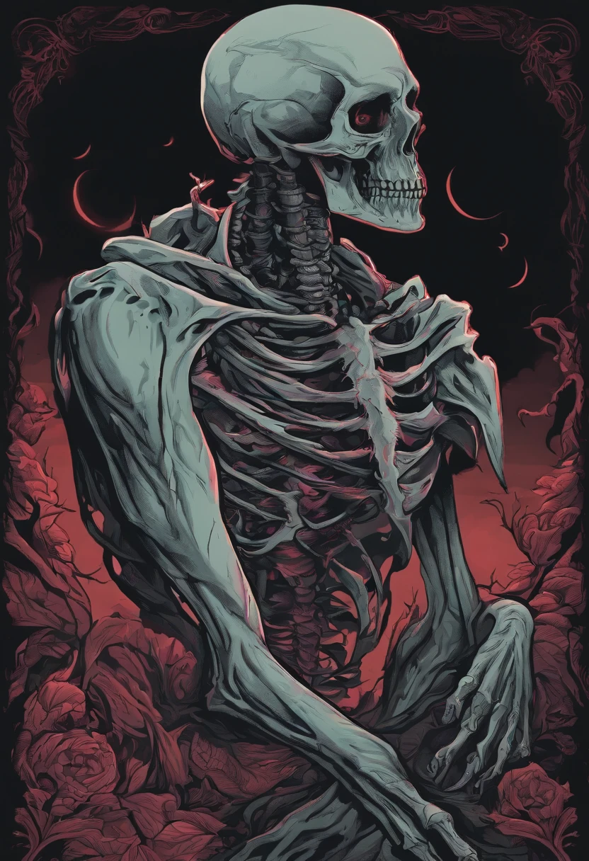 skelleton,Flesh and blood,tentaculata,The eye,The mouth,Fusion,terroral,shadowy,blood vess,suspenseful,thriller