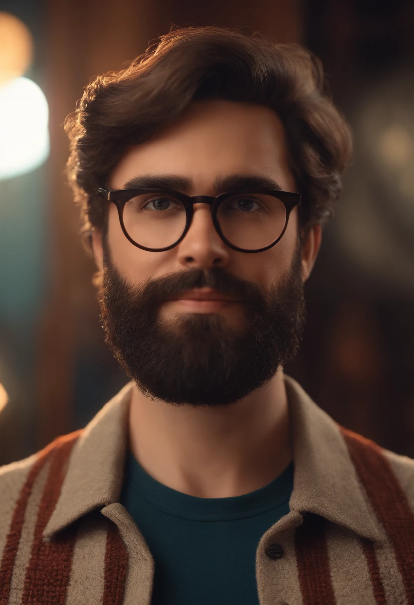 Pixar, 34-year-old man with glasses and beard