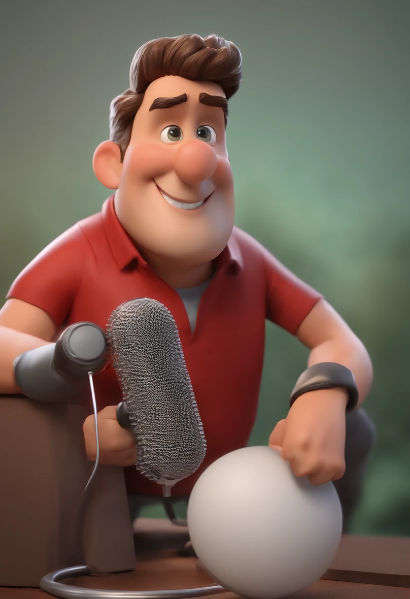 Personagem desenho animado homem tecnico de de telecom um personagem animado, Caractere estilizado, animation style rendering, 3D estilizado, Arnold Maya render, 3 d render stylized, toon render keyshot, Personagem 3D, Personagem 3D, 3d rendering stylized, 3 d character render, personagem de desenho animado, Personagem de close up, Pose de personagem, (Estilo Pixar) (master part:1.2) (Bokeh) (best quality) (pele detalhada) (textura detalhada) (8k) (argila) (Cinematic lighting) (foco nítido,Senta e vaza a parte superior do corpo