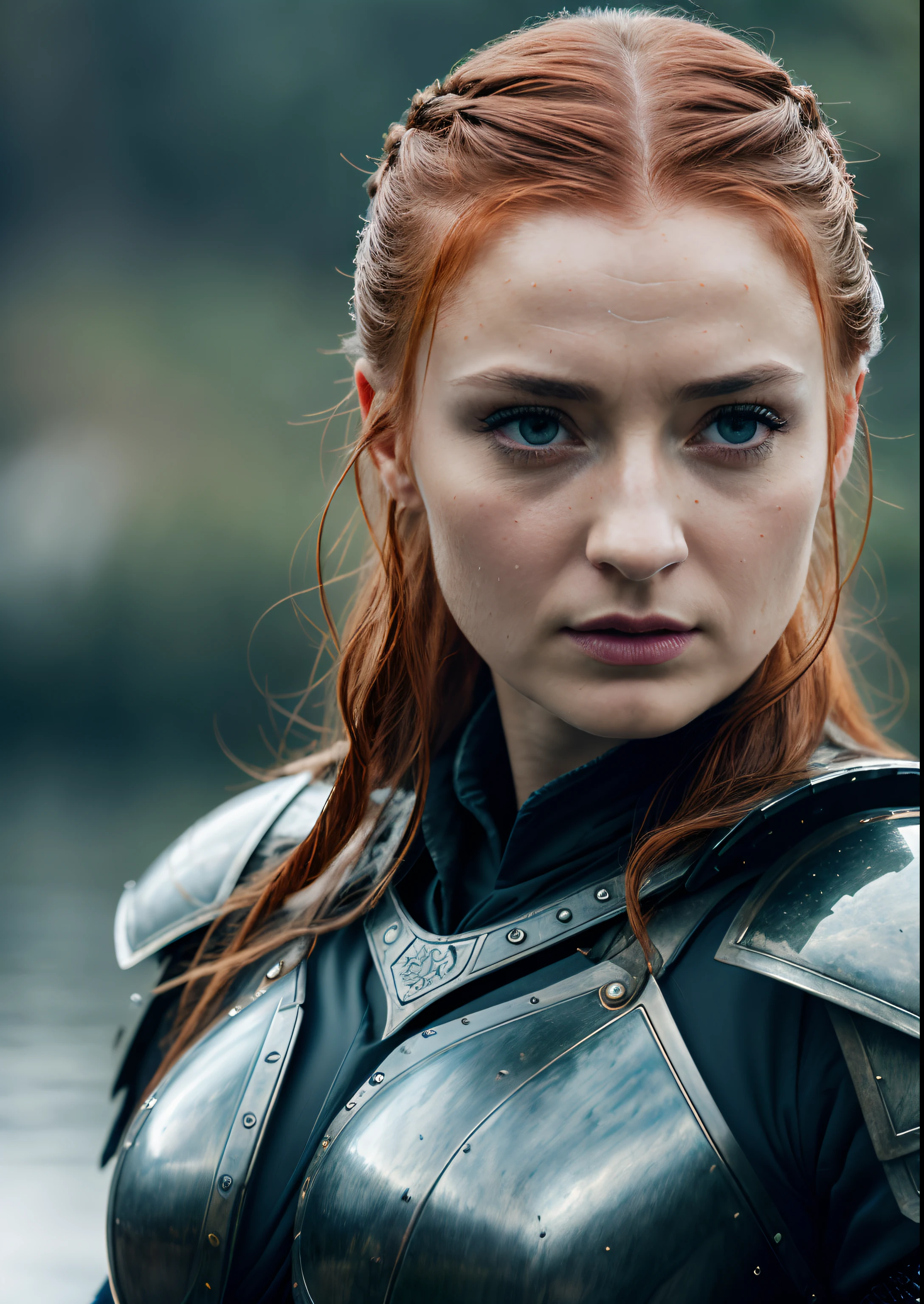 Day time, cloudy weather, Sansa Stark, erotic Gladiator costumes, fighting position, holding up a battle sword , brightened face,detailed armpits, full body shot,Mediaeval epic Battlefield background,erotic warrior costumes,standing alone,post battle,fierce gazing eyes,battle movie scene,cinematic colour grading,Sansa Stark PLAYED BY Sophie Turner,Queen SANSA STARK,mature,milf, sexy mediaeval battle dress,gladiator woman,body,45 yo Woman,revealing costumes,perky breast,alluring figure,big natural breast,mediaeval costumes,mediaeval queen dress,erotic costumes,lusty physique,((detailed face)), ((detailed facial features)),(finely detailed skin), pale skin,(in a highly detailed sexy mediaeval dress,soft natural light,wet skin,(cool colors), damp, reflections, (masterpiece) (perfect aspect ratio), (realistic photo), (best quality), (detailed) photographed on a Canon EOS R5, 50mm lens, F/2.8, HDR, (8k) (wallpaper) (cinematic lighting) (dramatic lighting) (sharp focus) (intricate), RAW photo, RAW photo, gigachad photo,8k uhd, dslr, high quality, film grain, Fujifilm XT3, extremely detailed,photorealistic, realistic,incredibly absurd, highly detailed, sharp focus,(Professional Studio Lighting),(Professional Color Grading), Edge Lighting,Dramatic lighting,Cinematic lighting,Lumen reflections, Soft natural lighting, Soft color, Photon mapping, Radiosity, (Beautiful eyes), (Detailed eyes), (Detailed face), symmetrical eyes, sharp eyes, cold face, full body), (HIGH LEVEL OF DETAIL),(wet, oil-lubricated),(sweaty),large breasts, high detailed skin, uncharacterized texture, hyper detailed, realistic skin texture, armor, best quality, ultra high res, (photorealistic: 1.4) high resolution, detailed, raw photo, sharp re, by lee jeffries nikon d850 film stock photography 4 kodak portra 400 camera F1.6 Lens rich colors hyper realistic texture dramatic lighting UnrealEngine trend in Artstation Cinestill 800, veins in the body, (body and fitness).