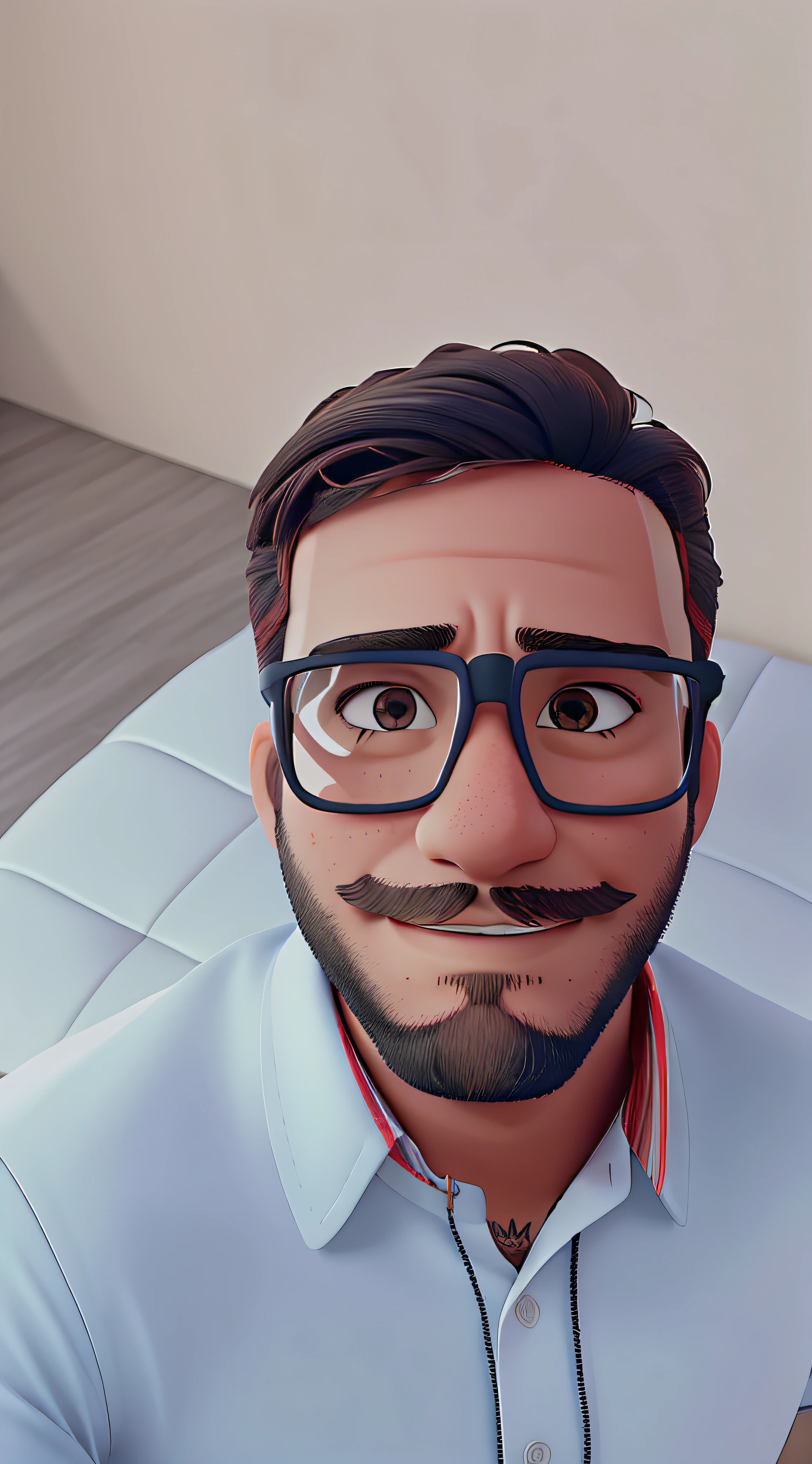 Homem moreno com barba e oculos, alta qualidade