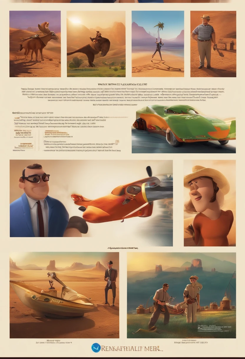 filme Oppenheimer 2023 estilo filmes Pixar, Com nome "Maneira de se conectar", poster, with credits