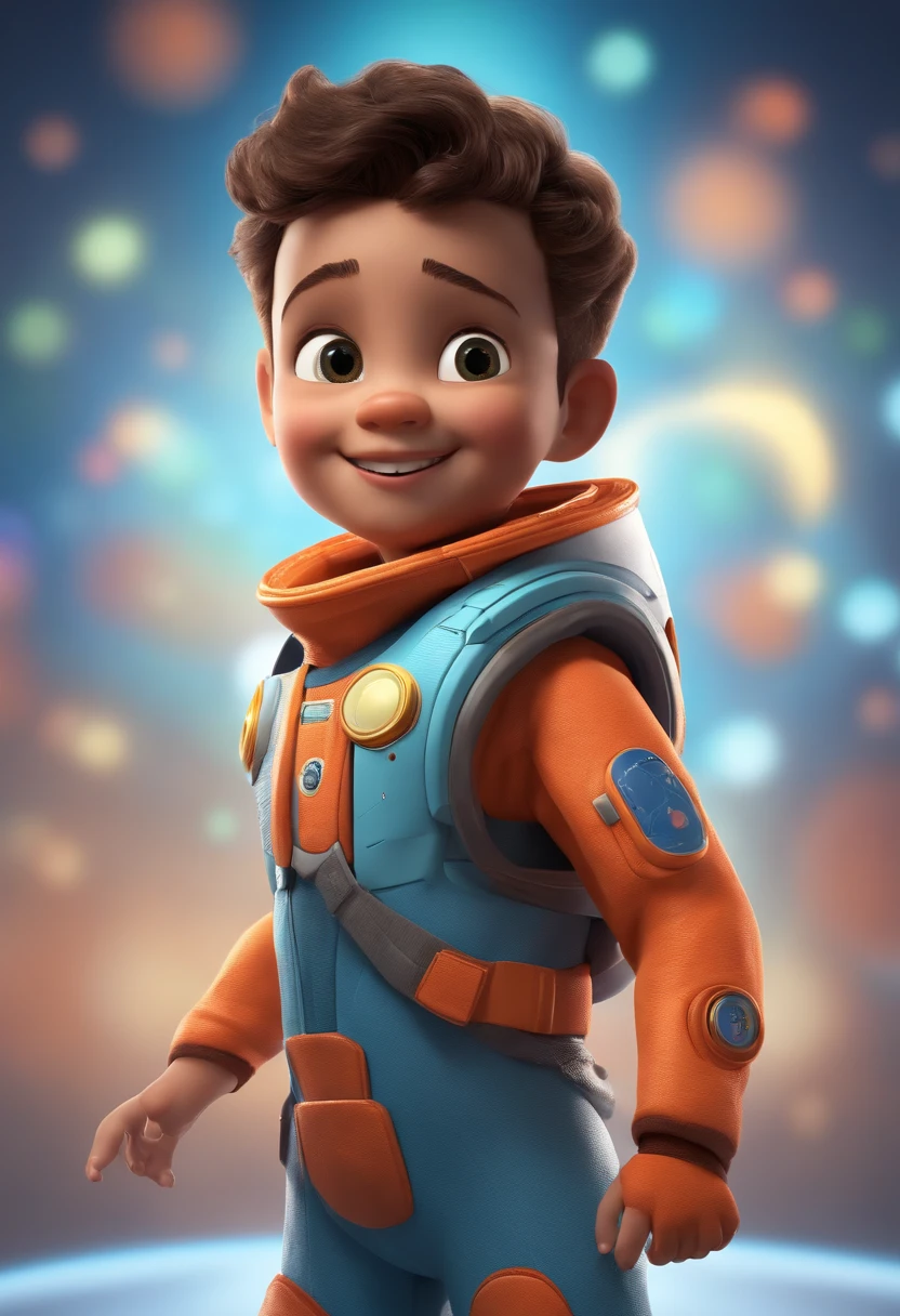 (a happy, cute ???:1.1), (standing:0.9), (short hair:1.1), (wearing:0.9) a (space-themed costume:1.1), on a (white background:1.1). The character has a (bouncy:1.1) and (colorful:1.1) haircut, resembling the (Pixar-style:1.1) animation. The face features (detailed facial expressions:1.1) and (asymmetrical:1.1) facial features. The illustration is (3D-rendered), resembling a (cartoon:1.1) style. The image is of the (highest quality:1.2), with a resolution of (16k:1.1), achieving (ultra-detailed:1.1) rendering. The lighting is studio-grade, highlighting the character in a vibrant and energetic way.