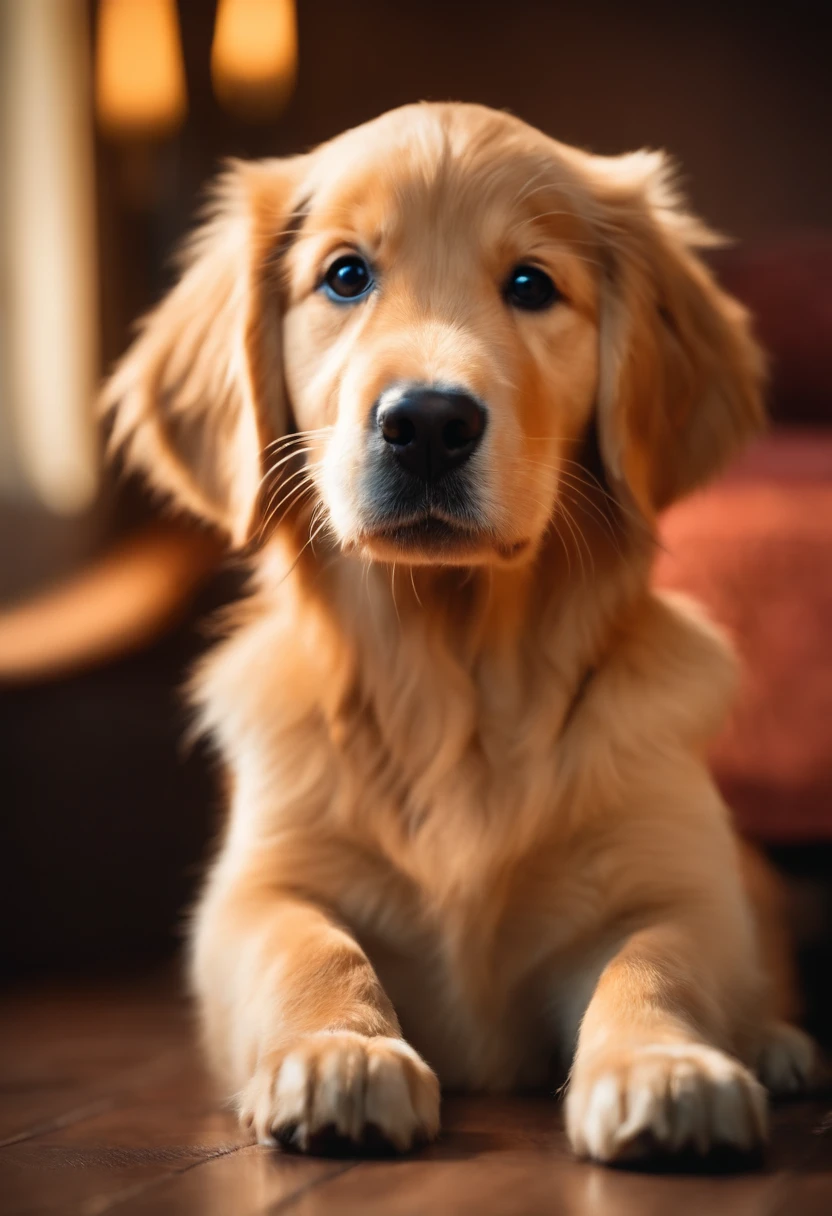 cachorro golden retriever com estixo pixar