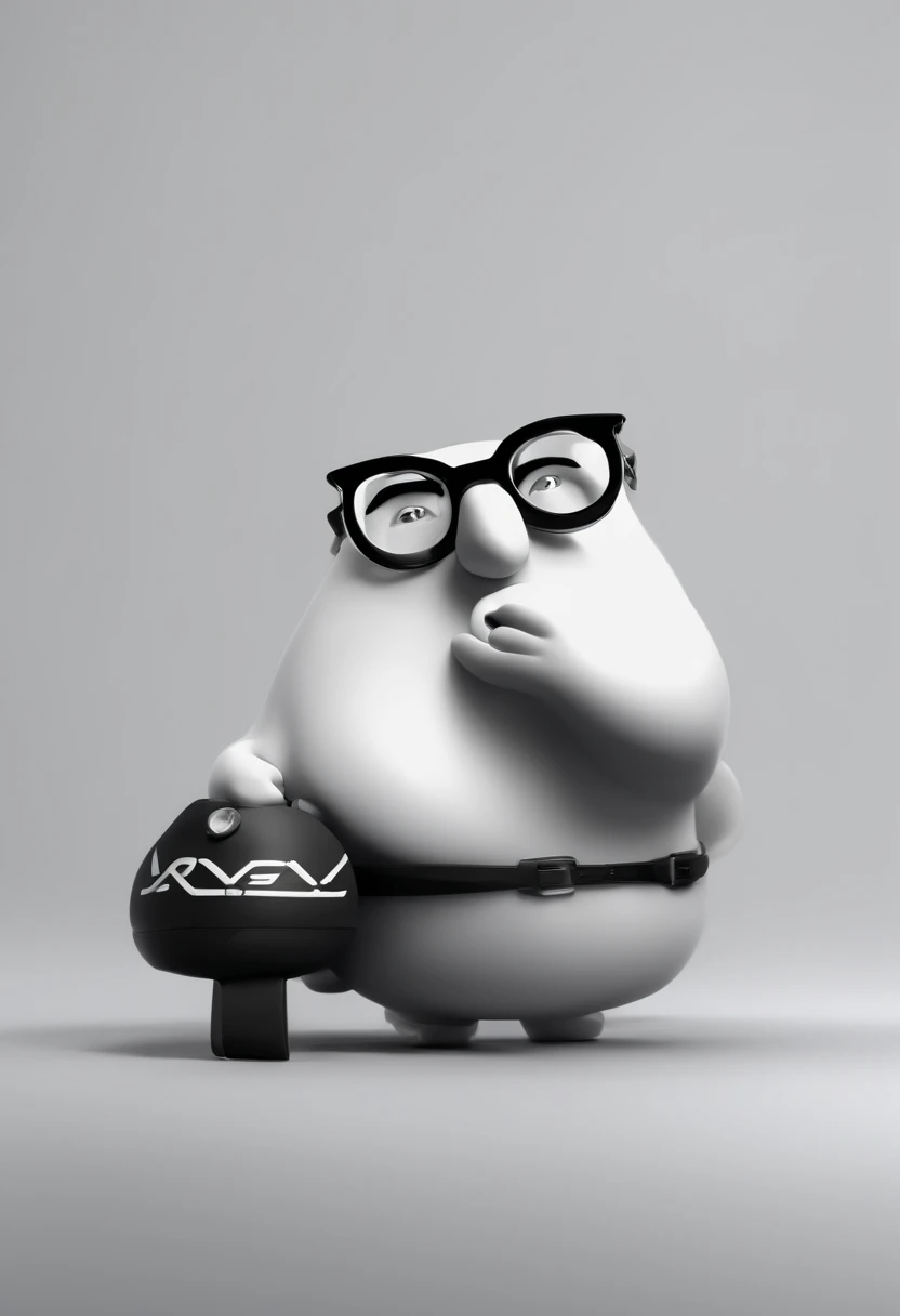 Cartoon character of a man with rounded black glasses and a black shirt,  Open black not too big, animation character, Caractere estilizado, animation style rendering, 3D estilizado, Arnold Maya render, 3 d render stylized, toon render keyshot, Personagem 3D, Personagem 3D, 3d rendering stylized, 3 d character render, personagem de desenho animado, Personagem de close up, Pose de personagem,  (Estilo Pixar) (master part:1.2) (Bokeh) (best quality) (pele detalhada) (textura detalhada) (8k) (argila) (Cinematic lighting) (foco nítido