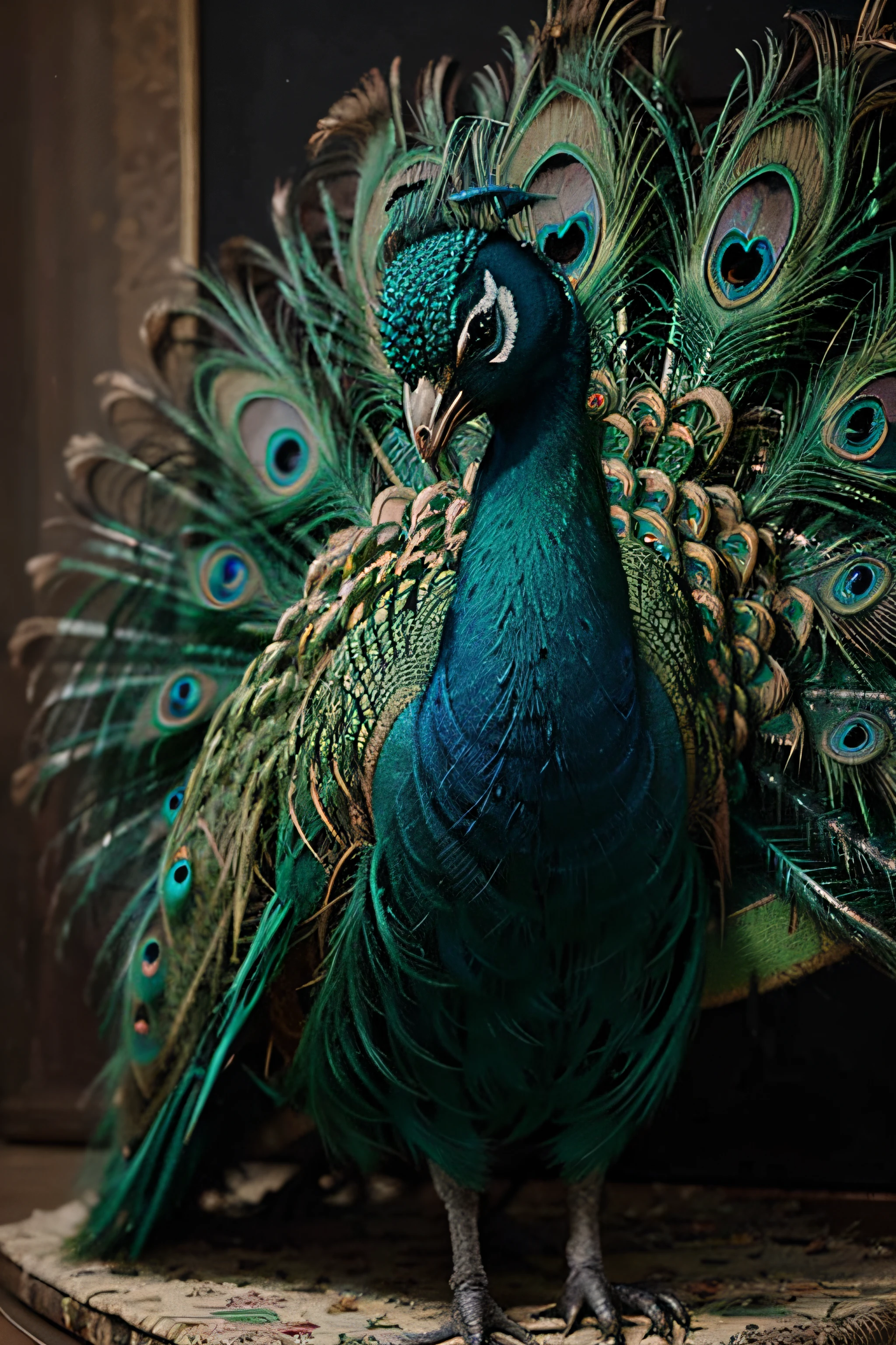 Peacock Painting , Retro , Old Paintings, Oil paintings , Cute , colorful