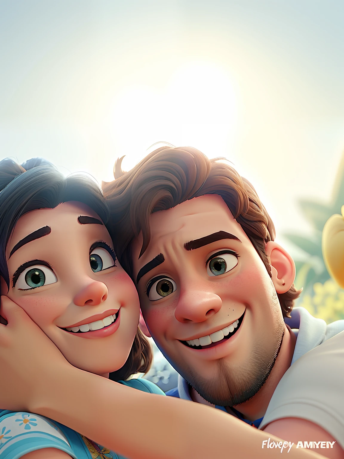 Casal feliz igual filme da Disney amor