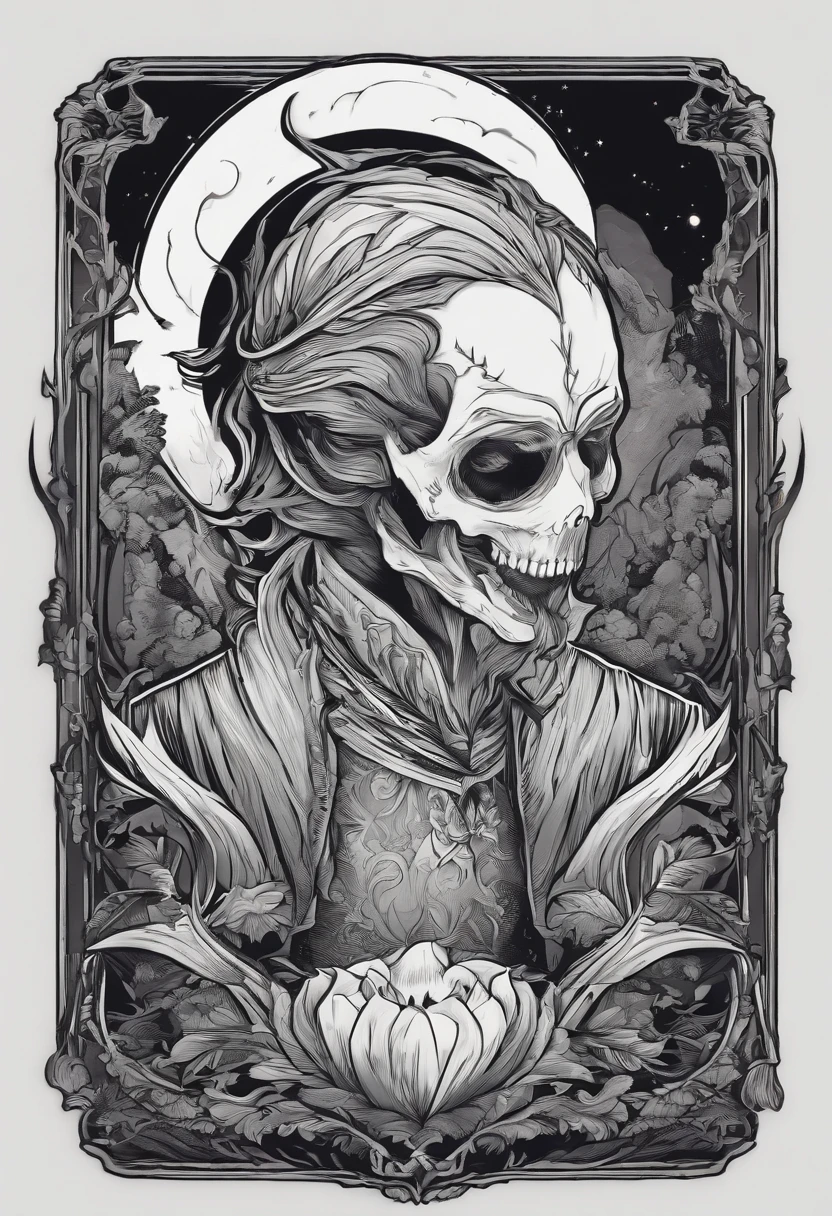 /imagine prompt: ghost illustration for a sticker with a black background, in bold outline style, jagged edges, trashcore, light shading --v 5.2