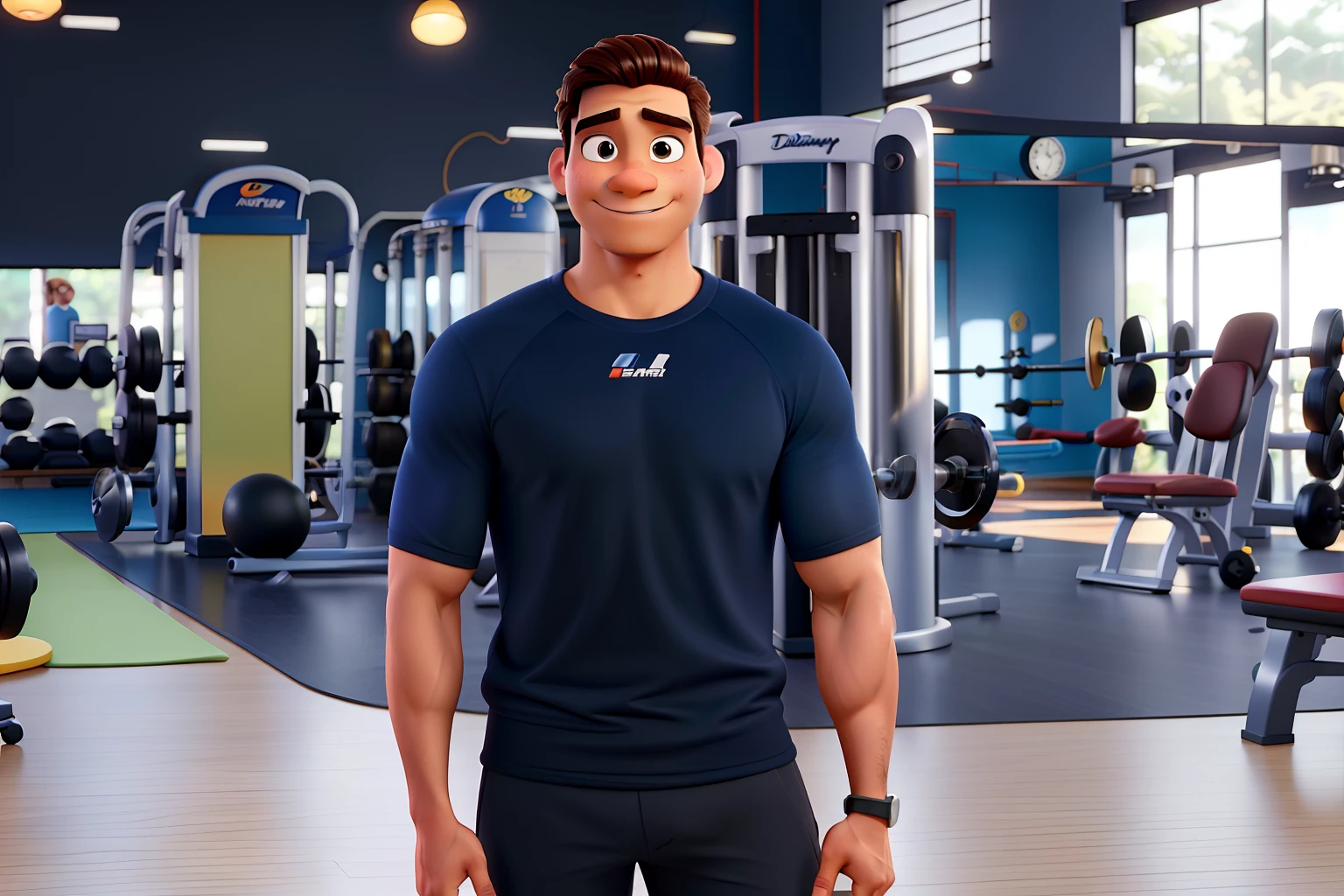 Physical education teacher in a sports gym