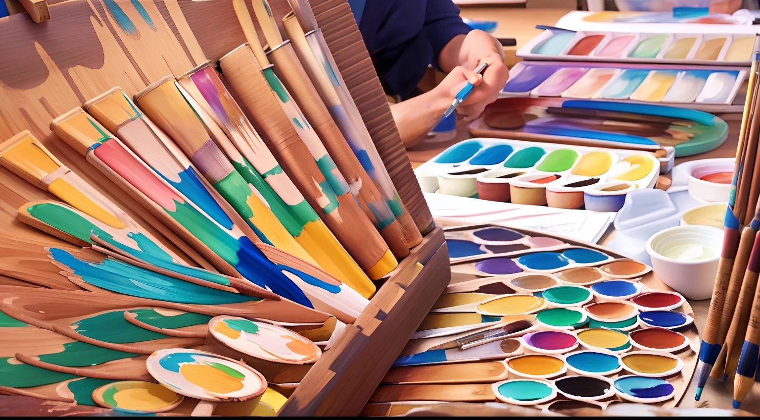Atelier de pintura 🎨🖌️ em caixas de madeira