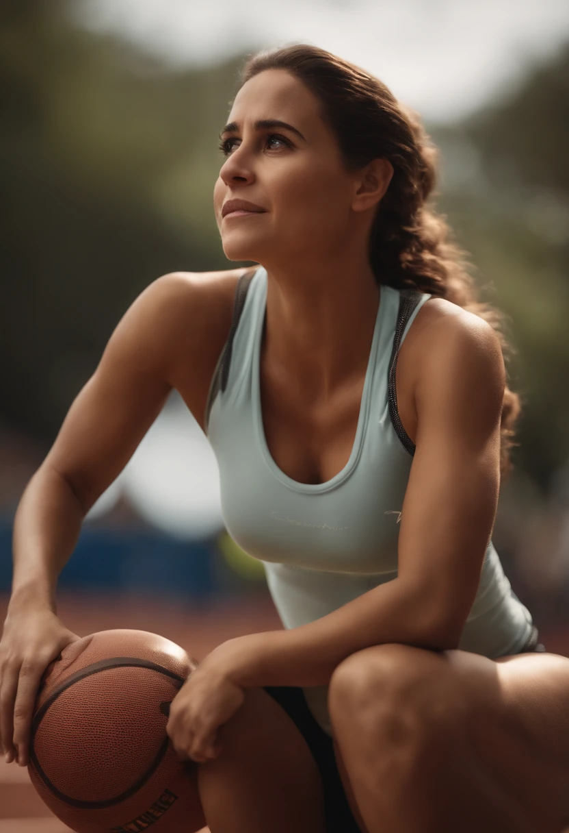 Mulher, branca, cabelos castanhos, roupa de esporte, Disney, Pixar